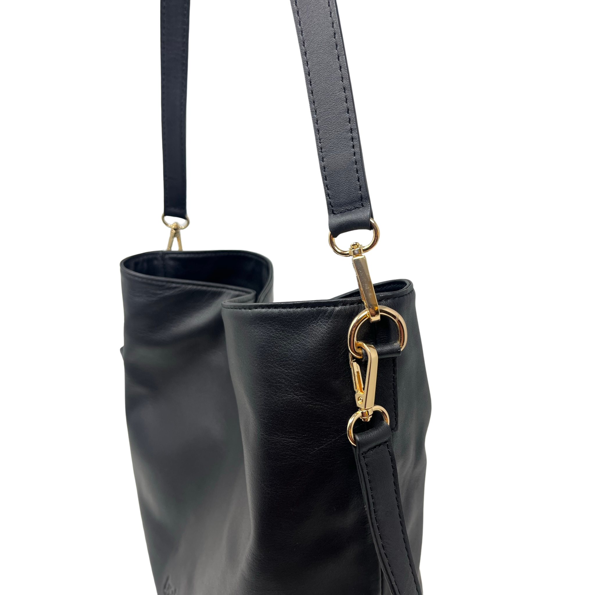 Cartera Cris Cuero Plena Flor Negro