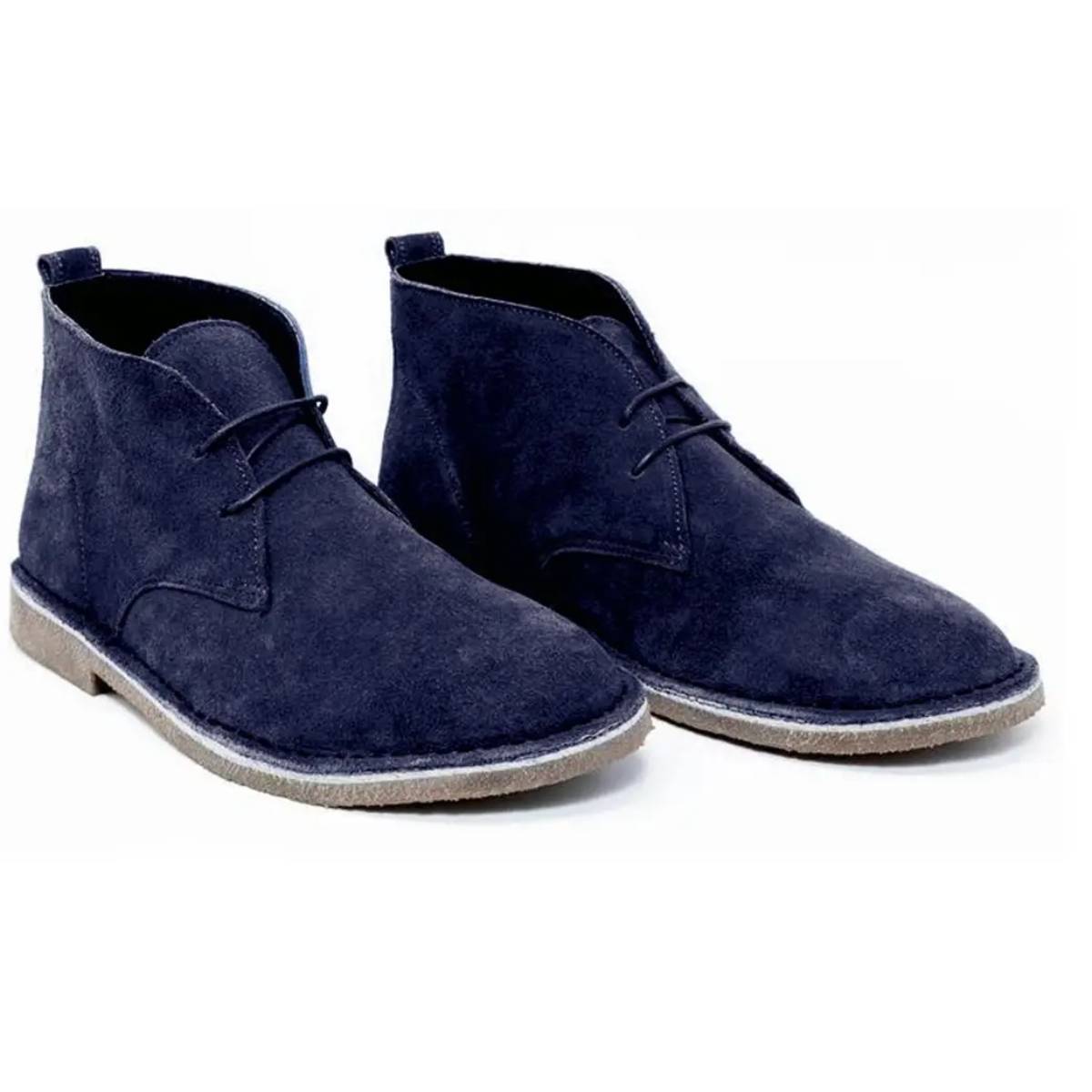 Botas Desert Hombre Cuero Carnaza Azul Marino
