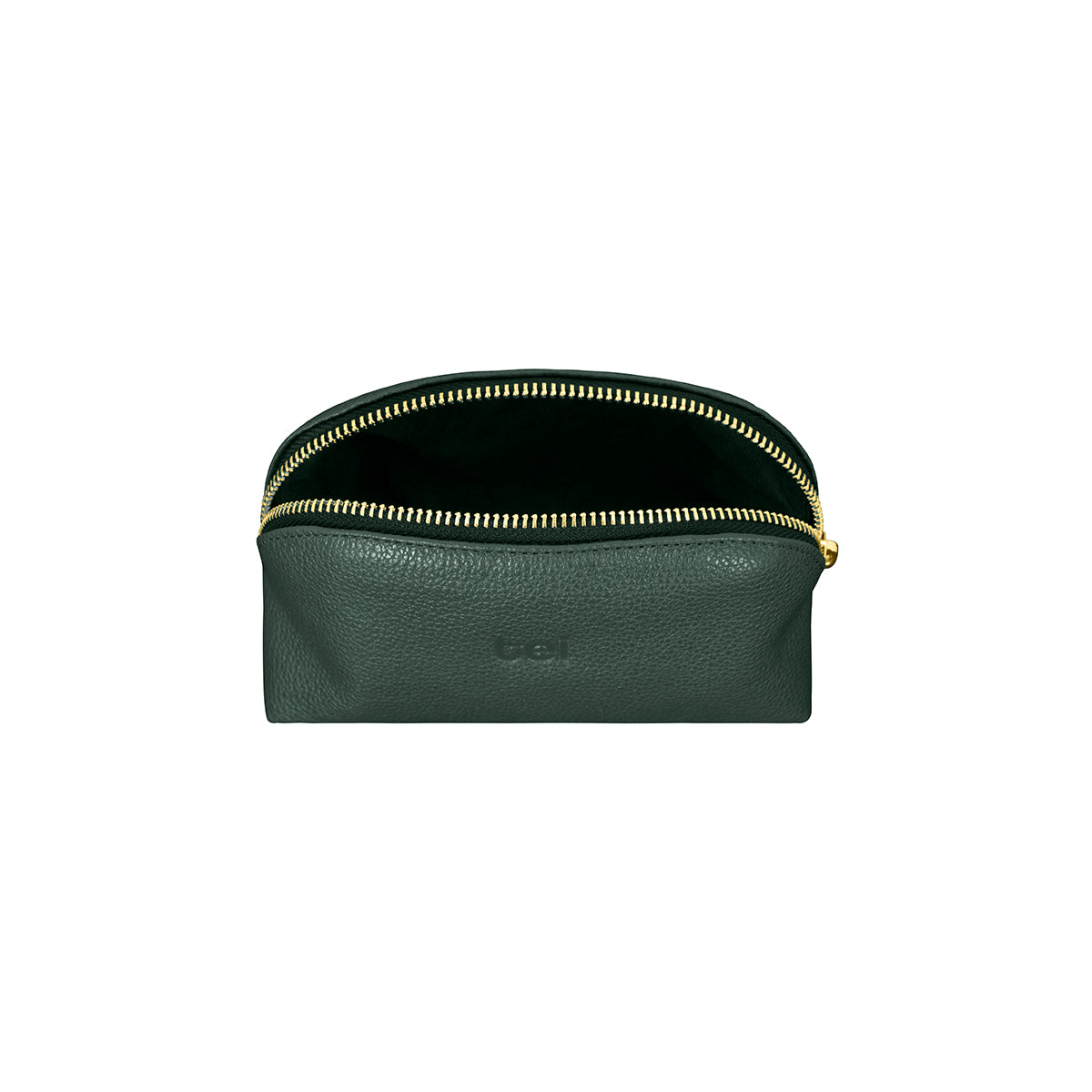 Cosmetiquera Paula en Cuero Verde Militar