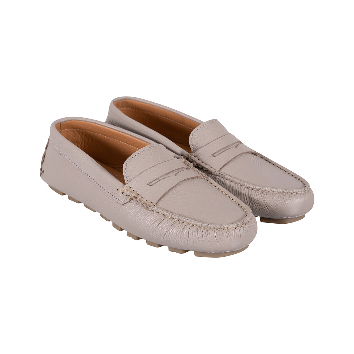 Mocasines Mujer Penny Cuero Simply Taupe