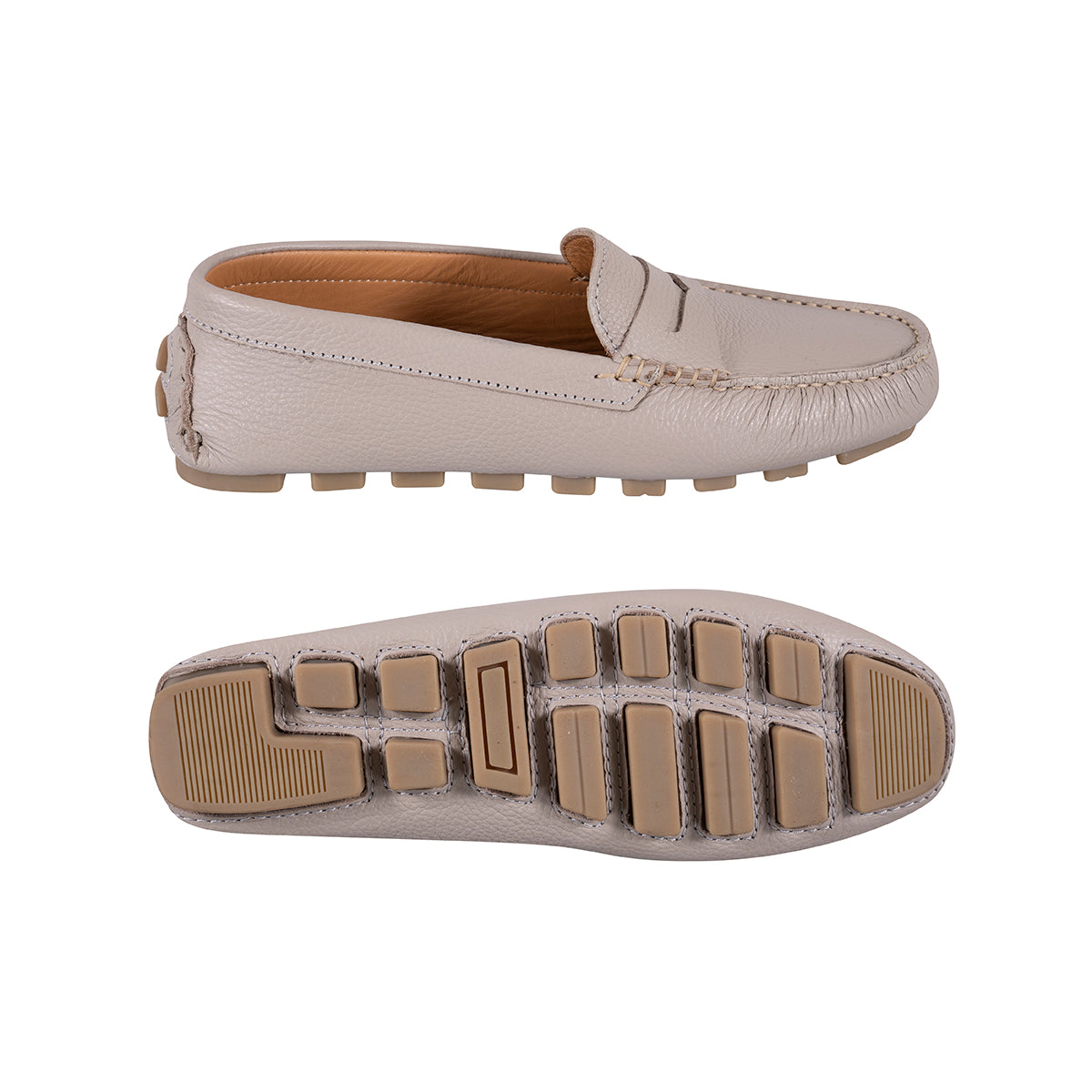 Mocasines Mujer Penny Cuero Simply Taupe