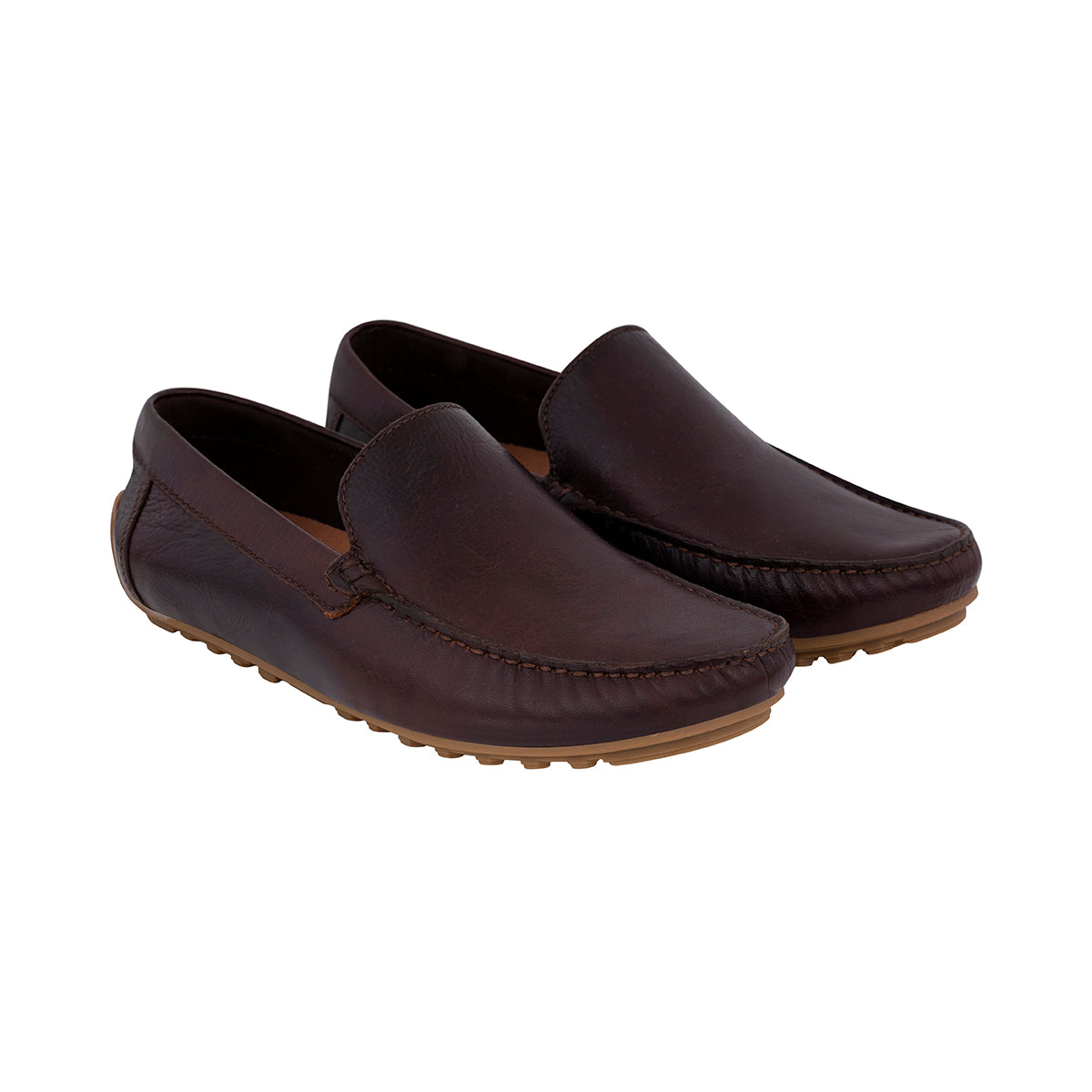 Mocasines Hombre Lisos Cuero Cognac