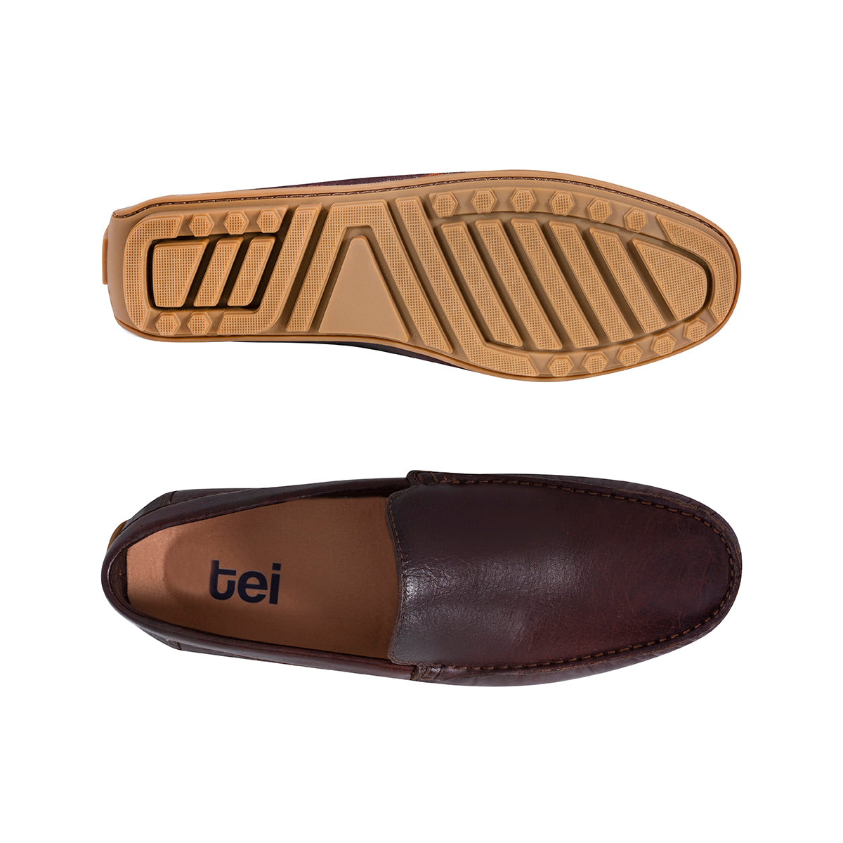 Mocasines Hombre Lisos Cuero Cognac