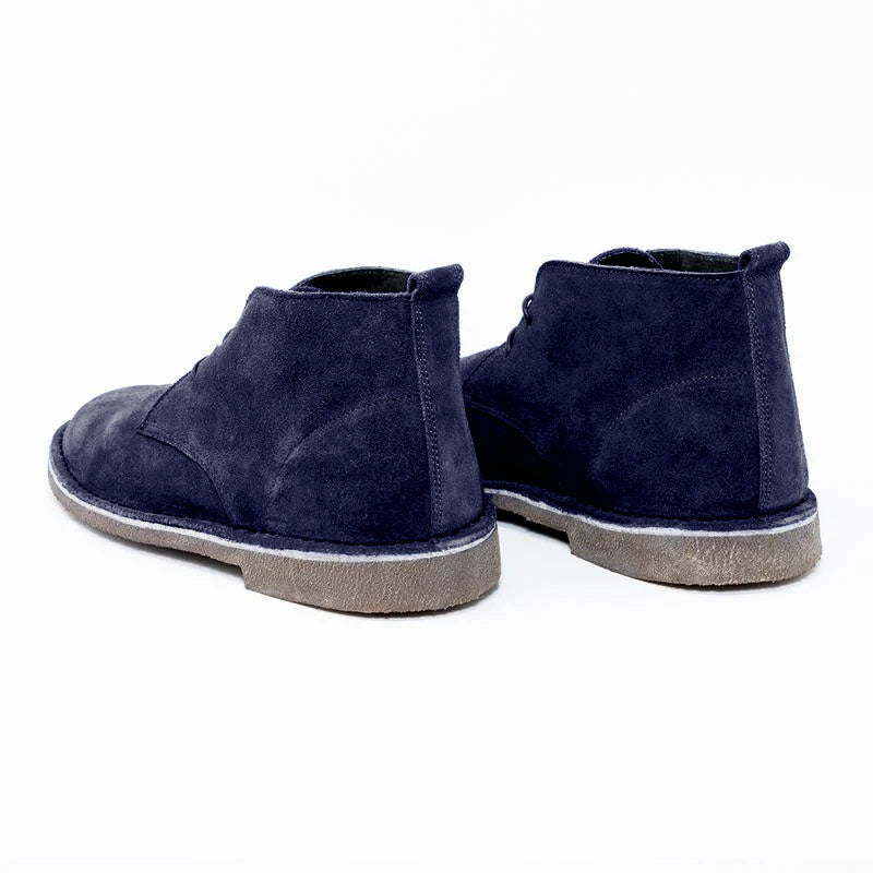 Botas Desert Hombre Cuero Carnaza Azul Marino