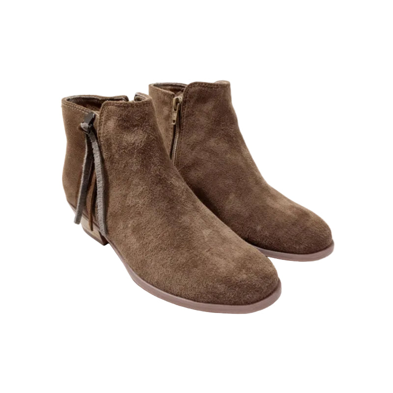 Botas Flecos Mujer Carnaza Almendra