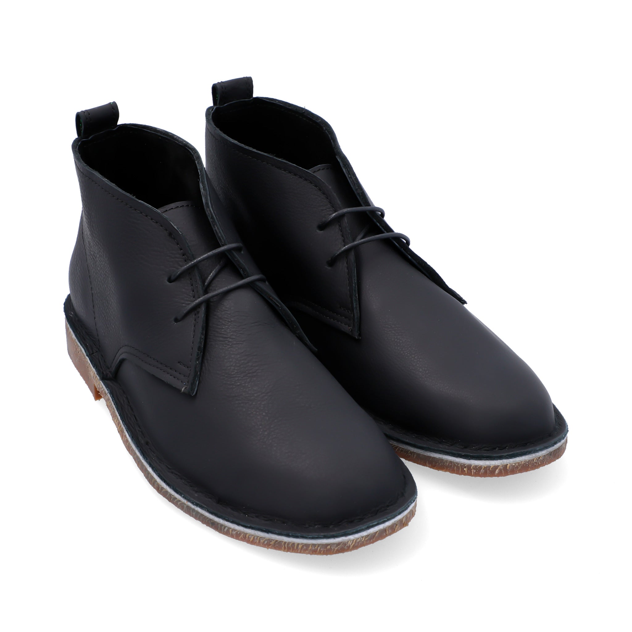 Botas Desert Hombre Cuero Abatanado Negro