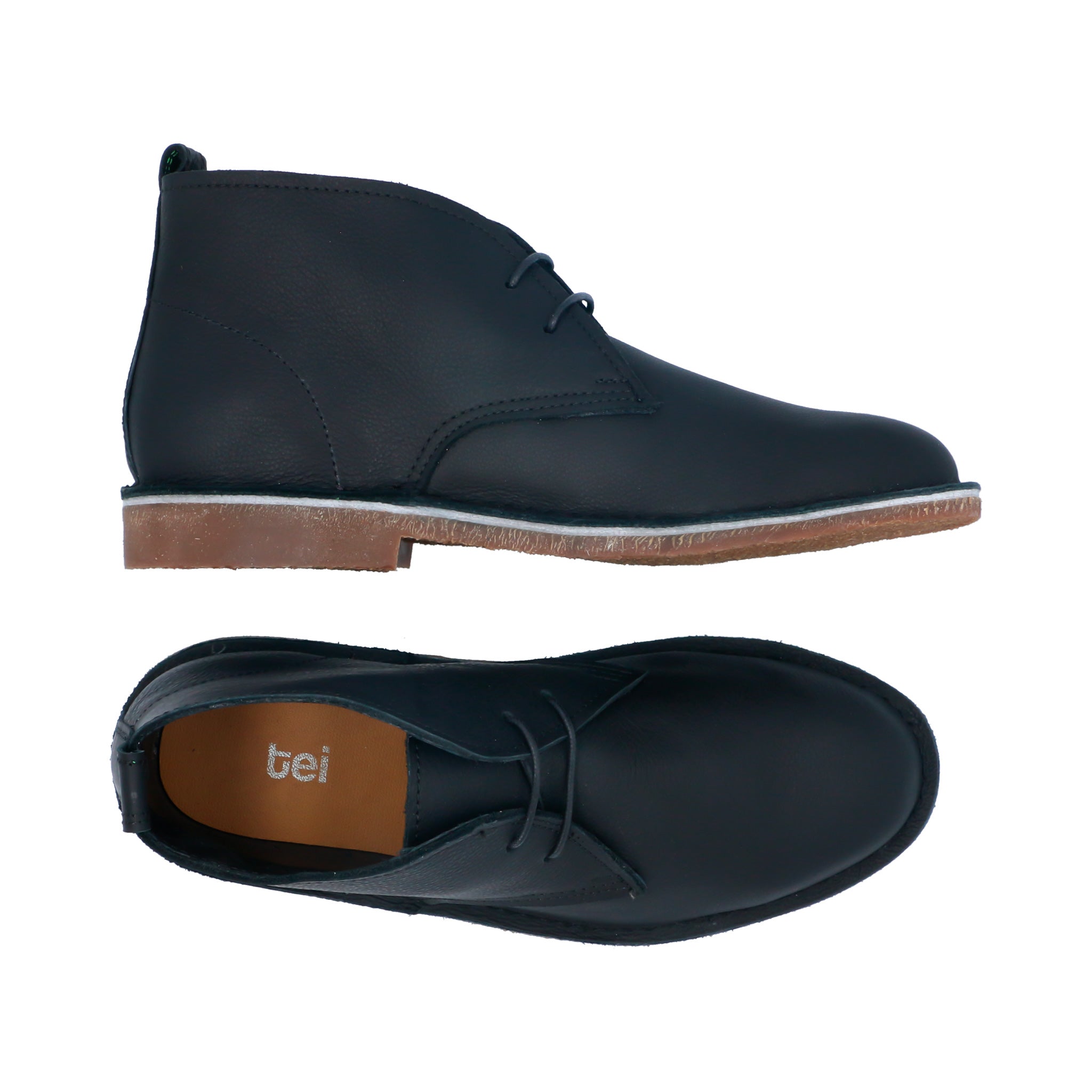 Botas Desert Hombre Cuero Abatanado Negro