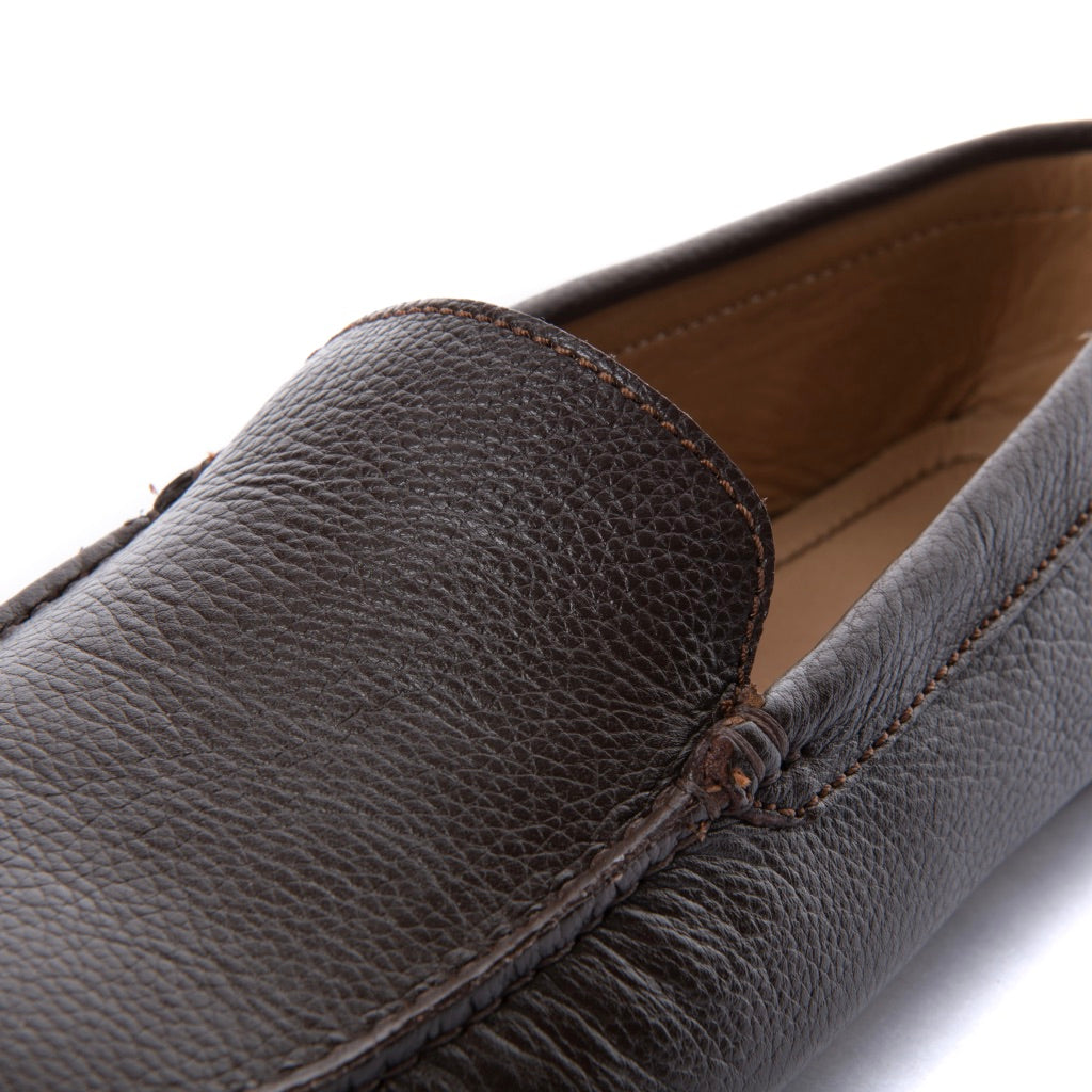 Mocasines Hombre Lisos Cuero Café