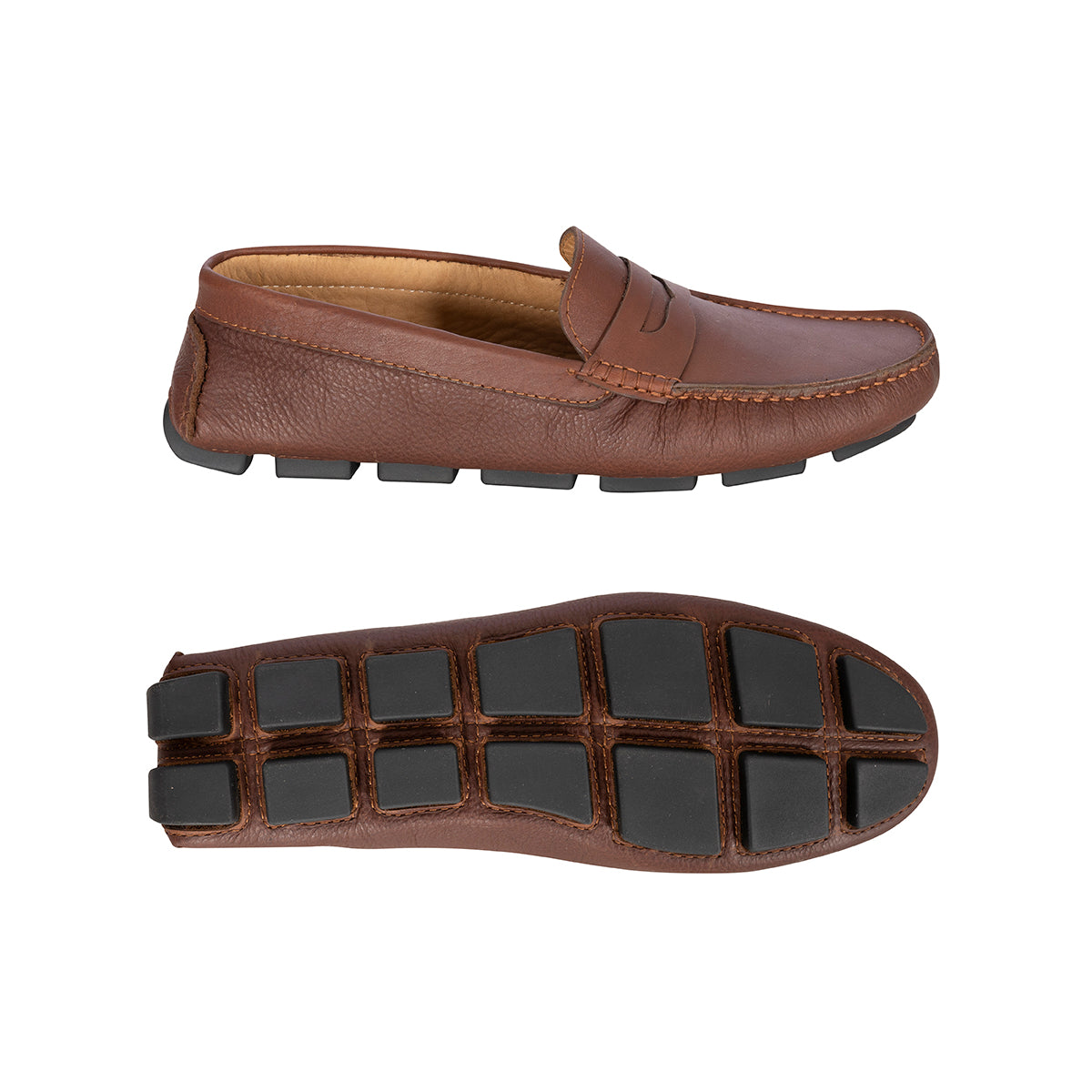 Mocasines Hombre Penny Cuero Cognac
