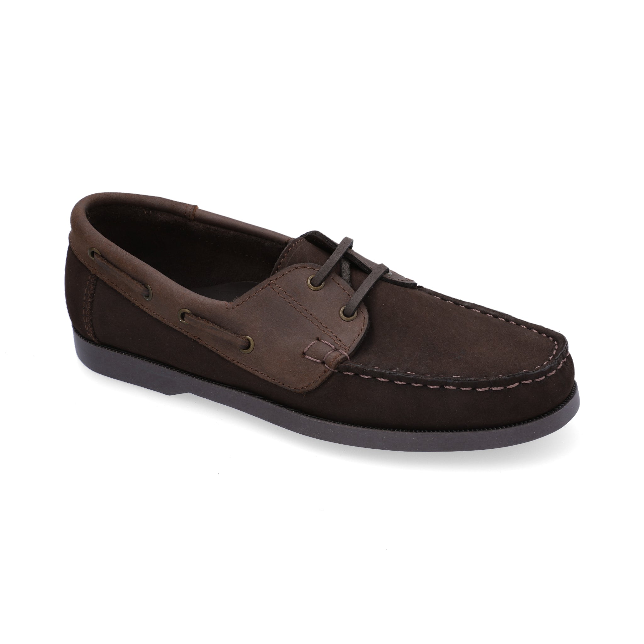 Mocasines Boat Shoes Combinados Cuero Nobuck Café