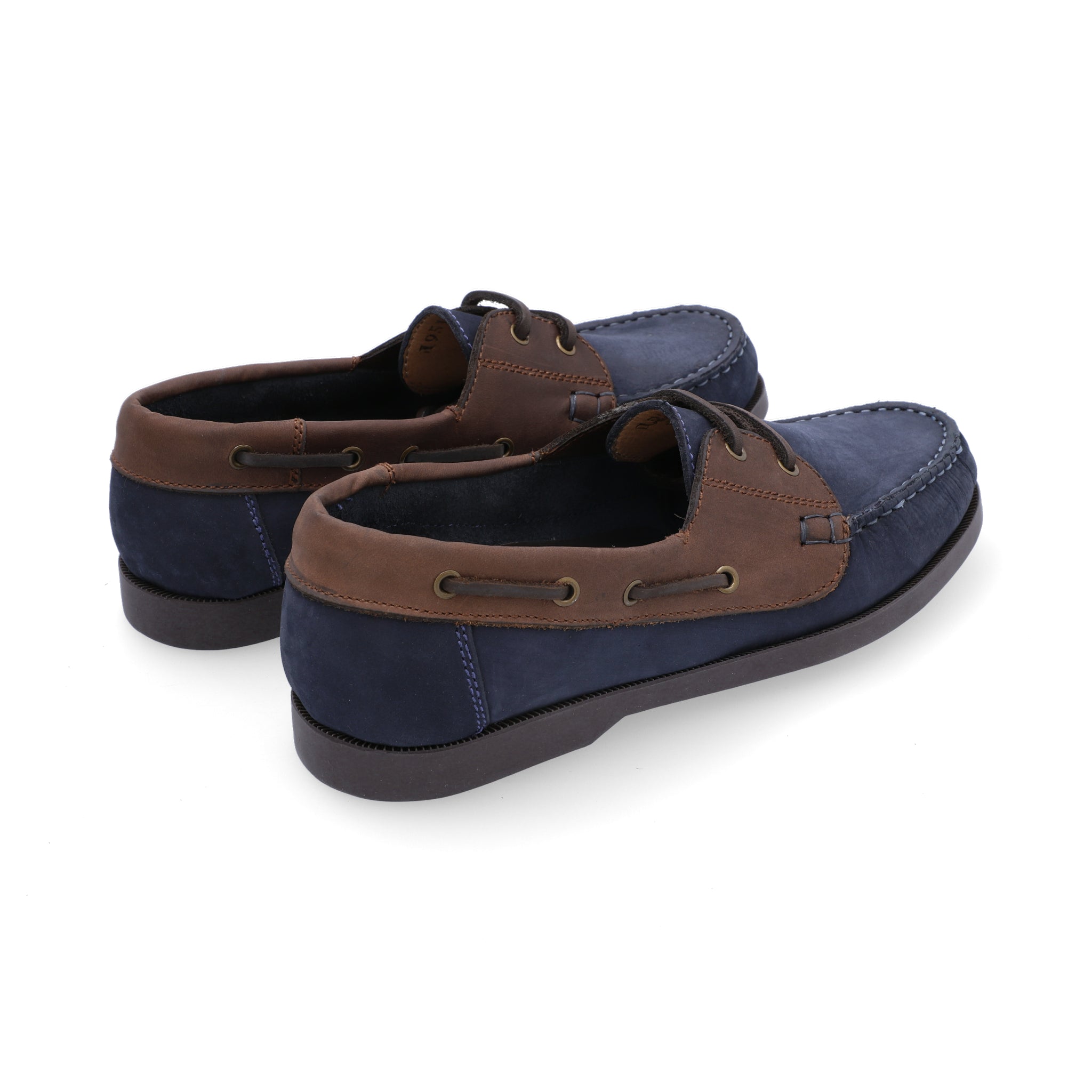 Mocasines Boat Shoes Combinados Cuero Nobuck Azul