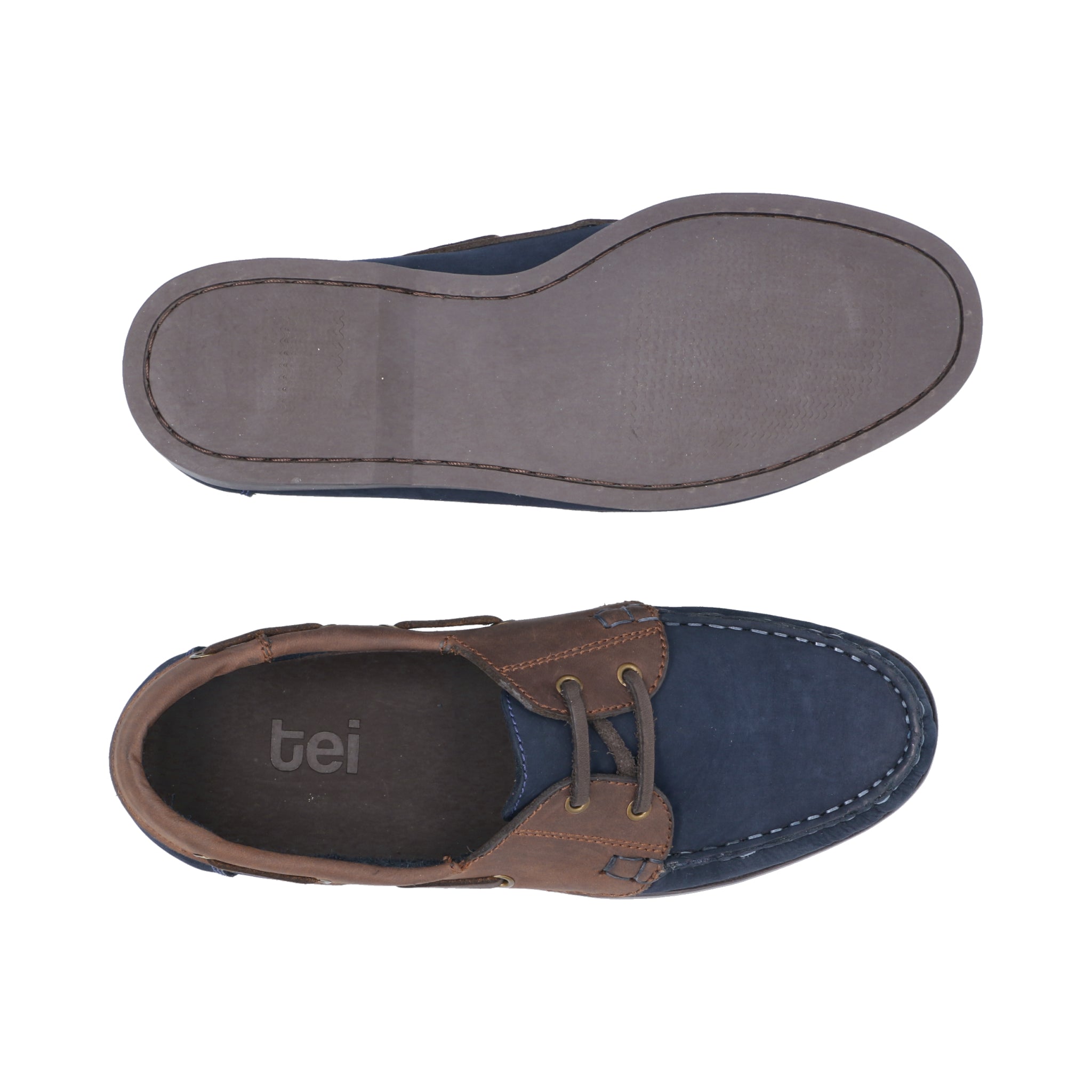 Mocasines Boat Shoes Combinados Cuero Nobuck Azul