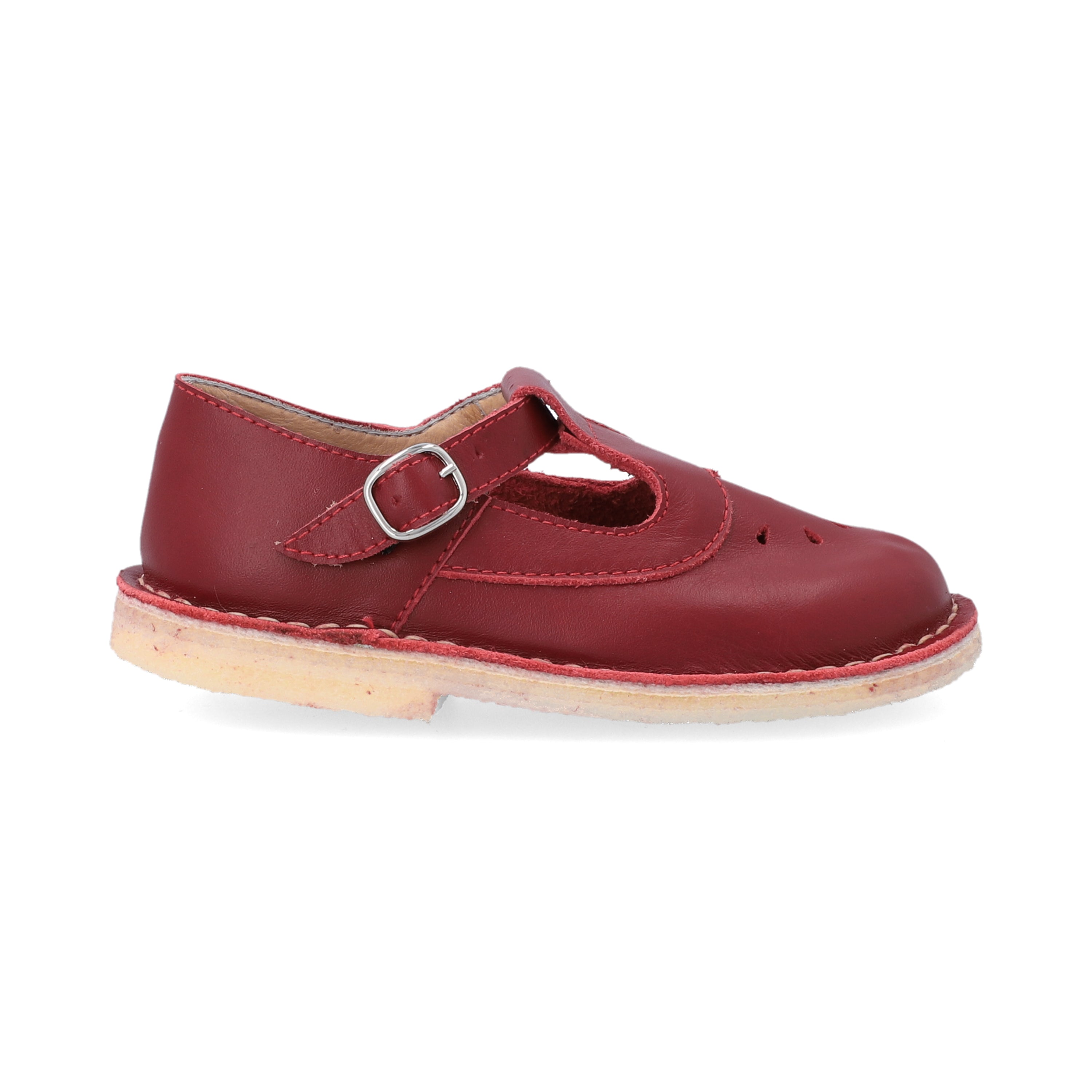 Zapatos T-straps Niña Cuero Cereza