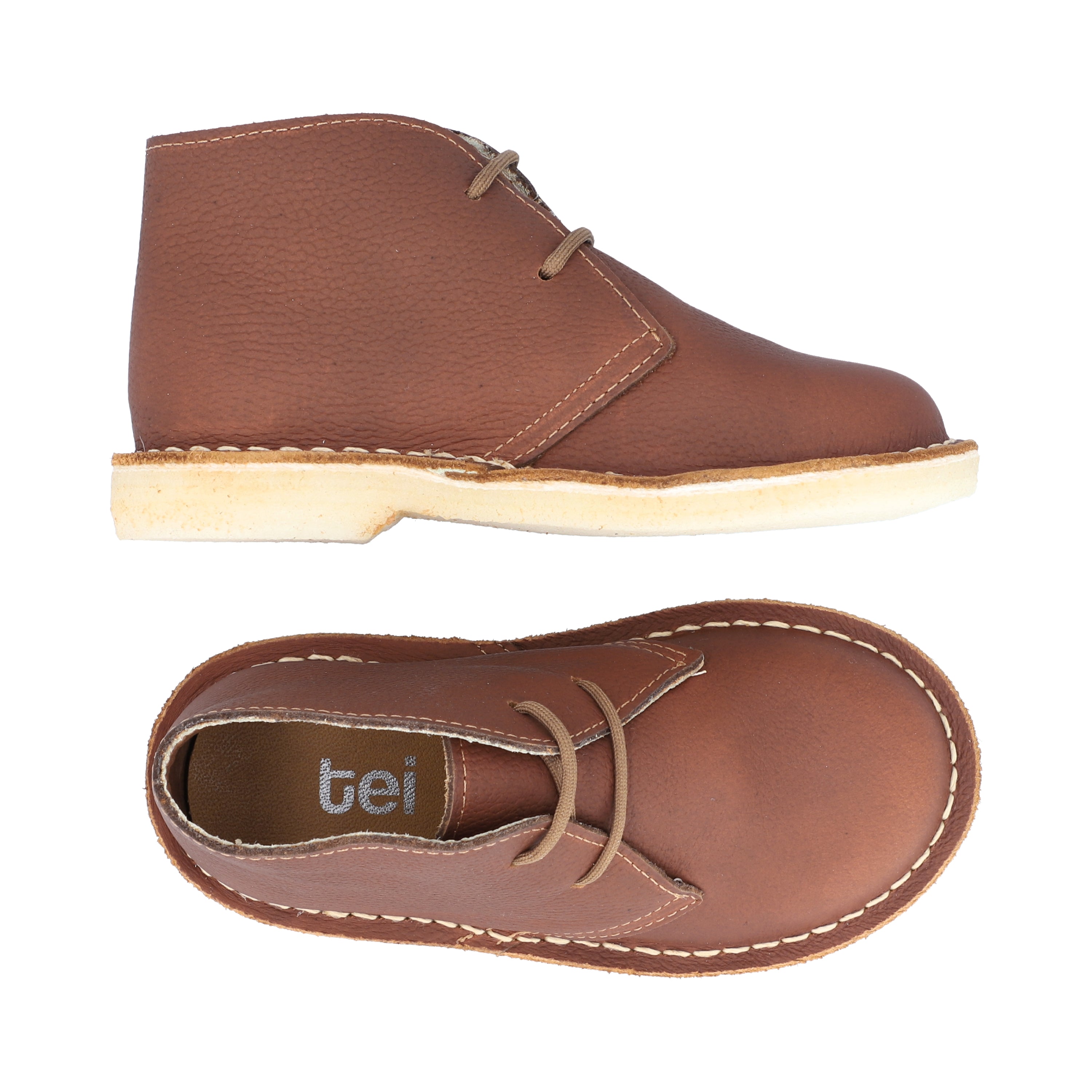 Botas Desert Niño Cordón Cuero Miel