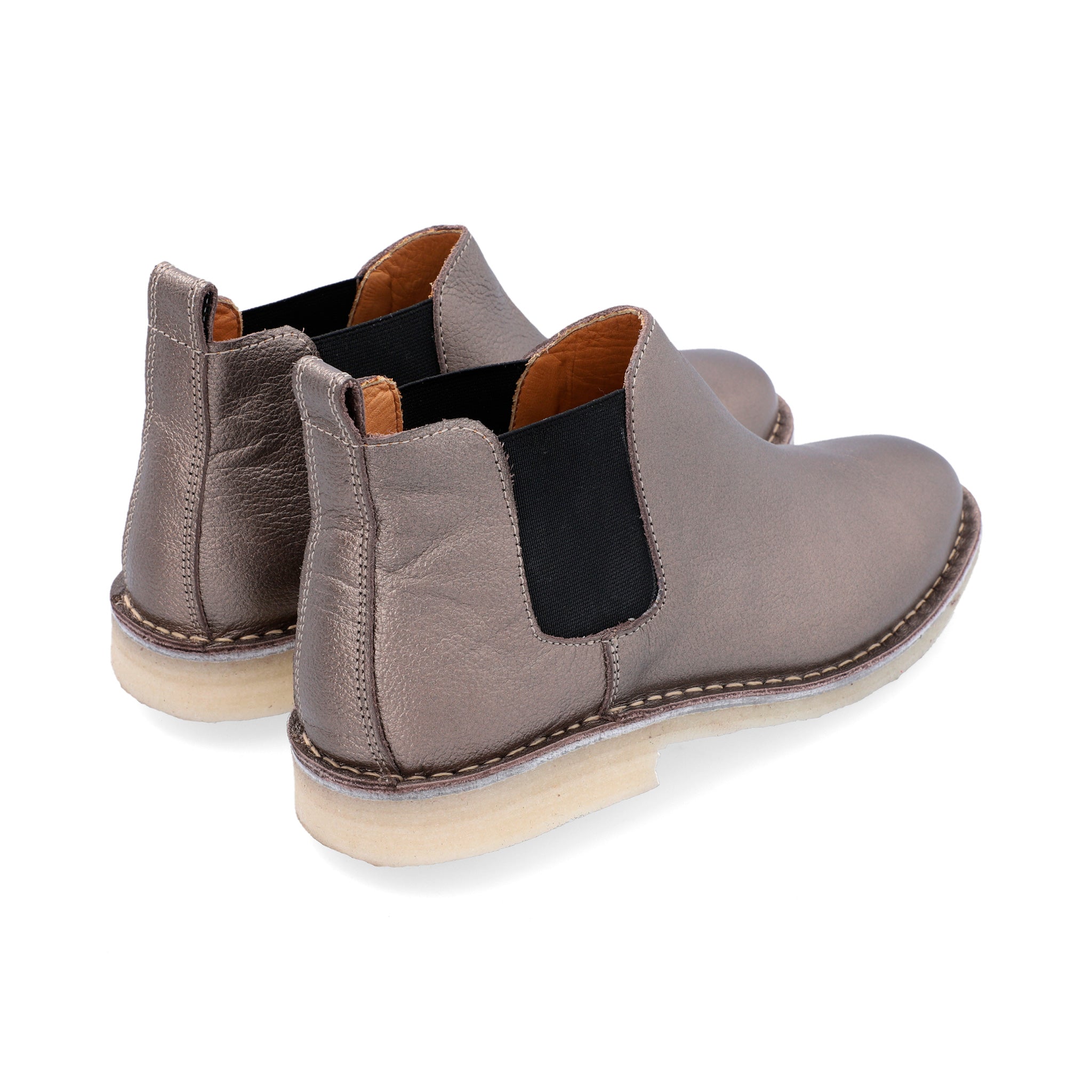 Botas Chelsea Mujer Cuero Dorado Grafito