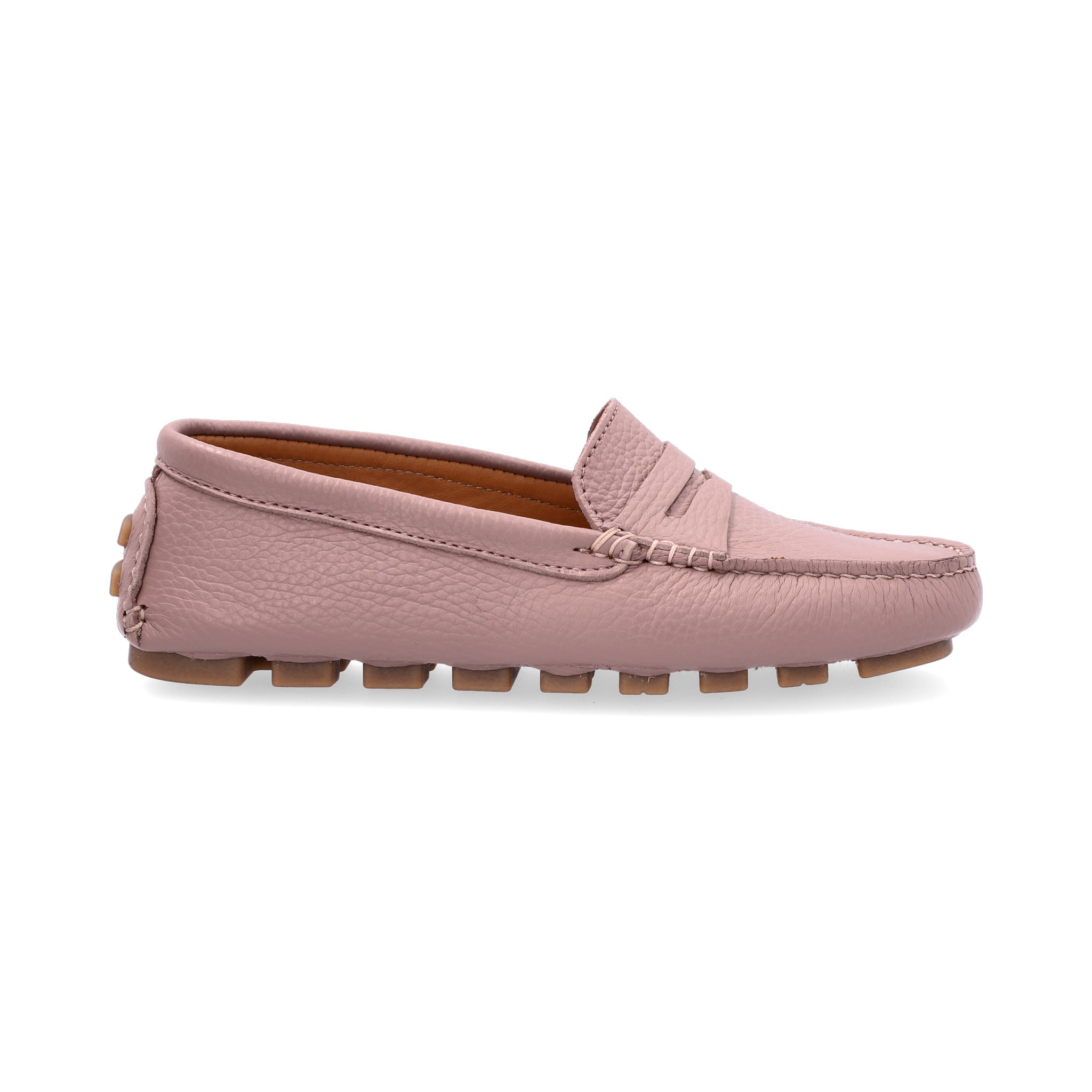 Mocasines Mujer Penny Cuero Rosa