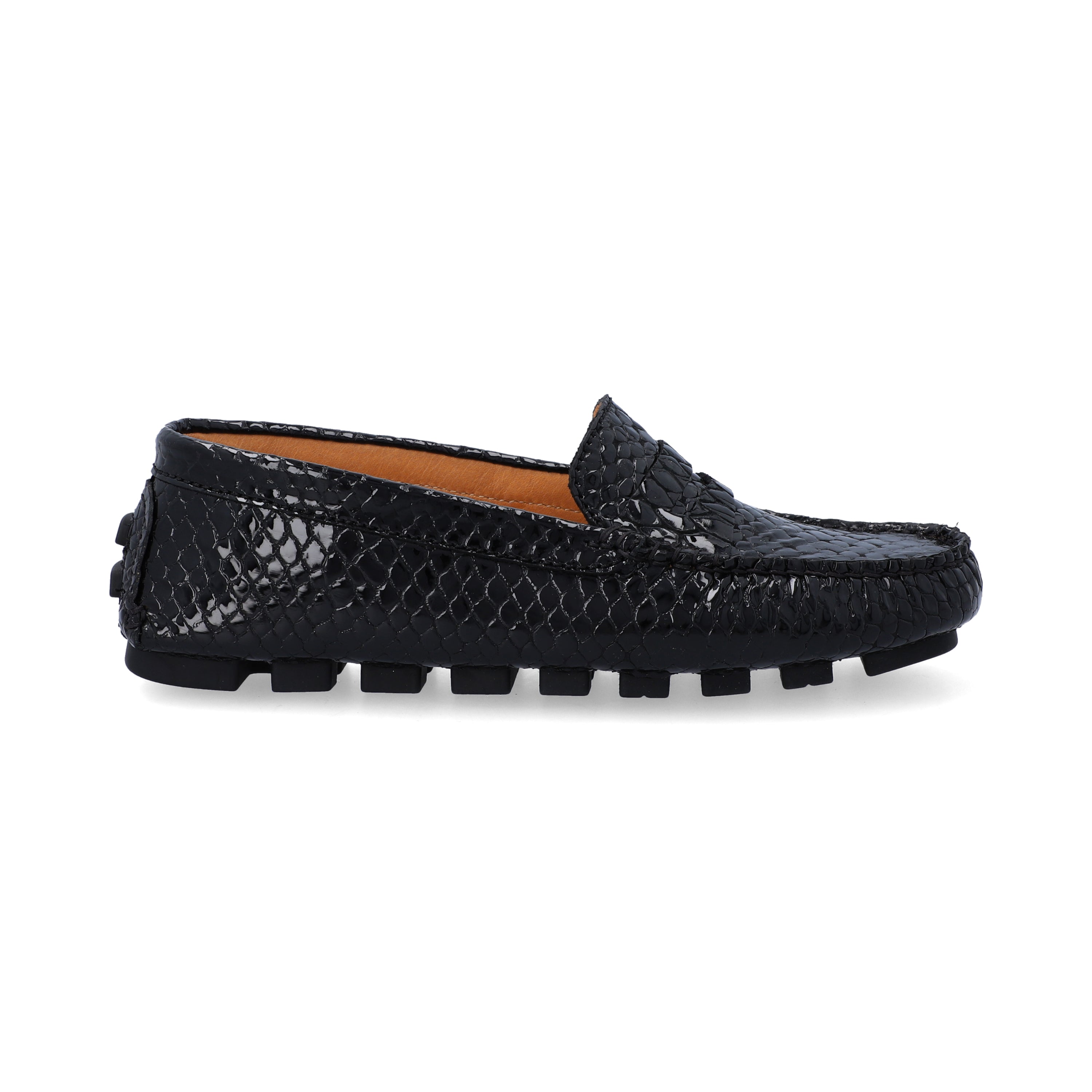 Mocasines Mujer Penny Cuero Boa Black