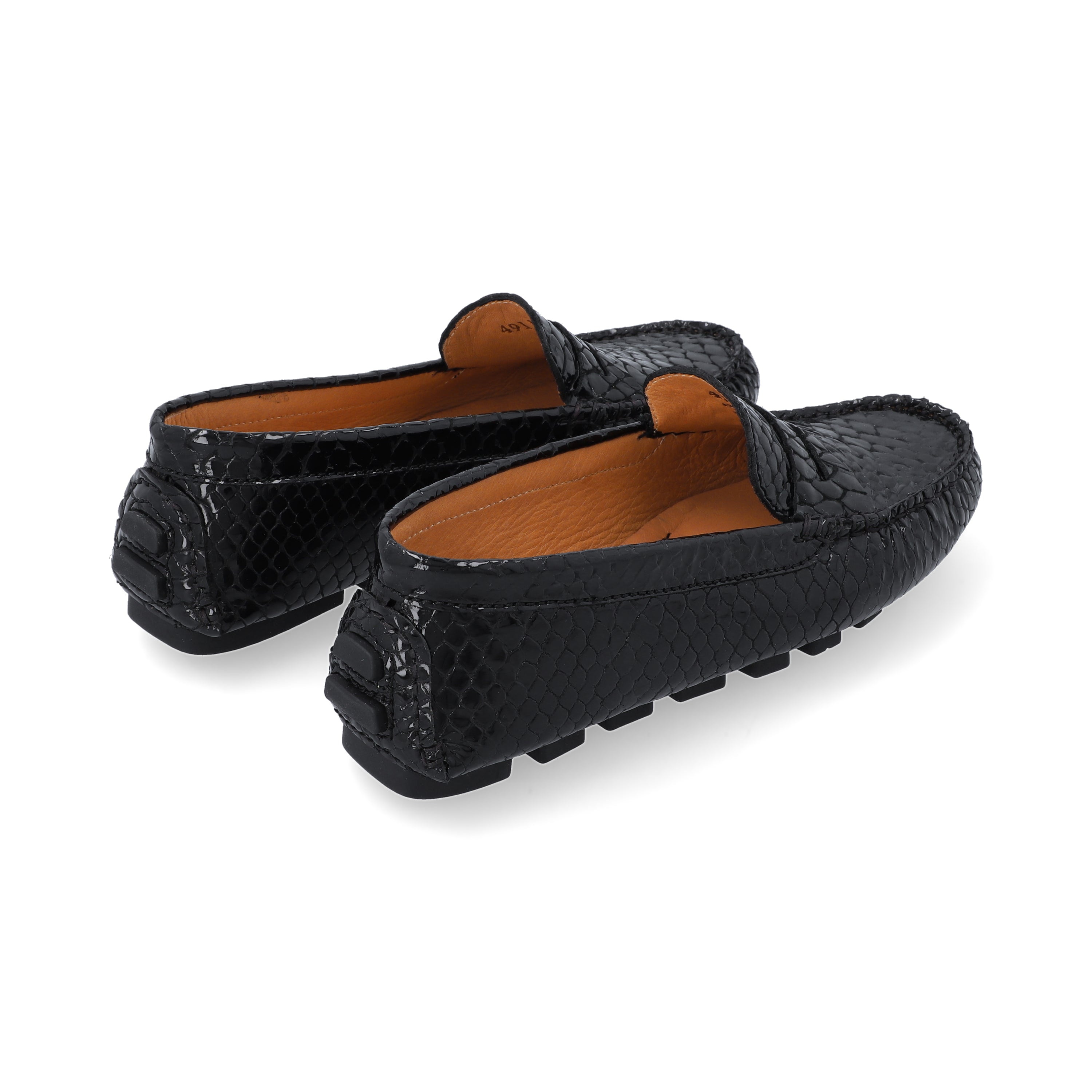 Mocasines Mujer Penny Cuero Boa Black