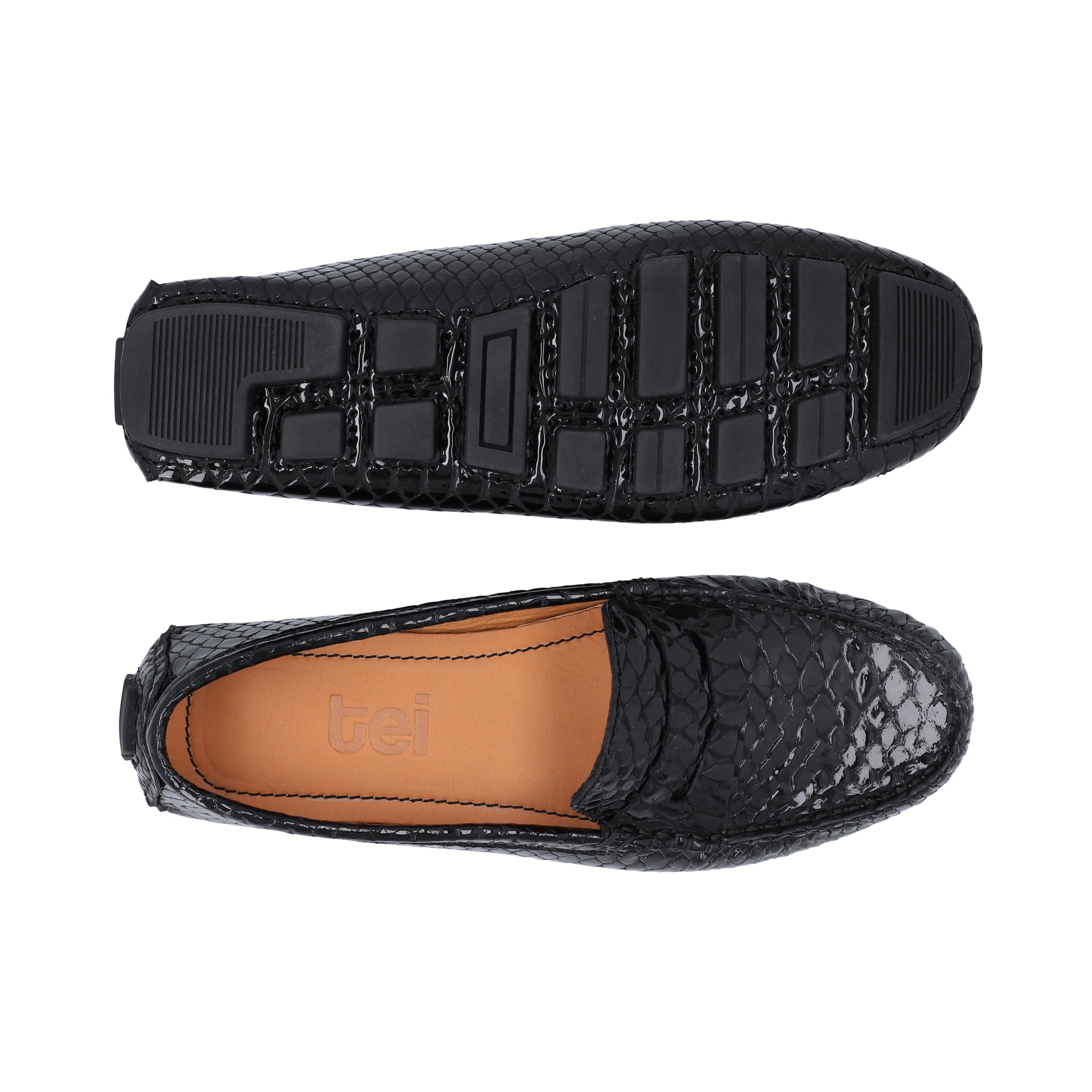 Mocasines Mujer Penny Cuero Boa Black