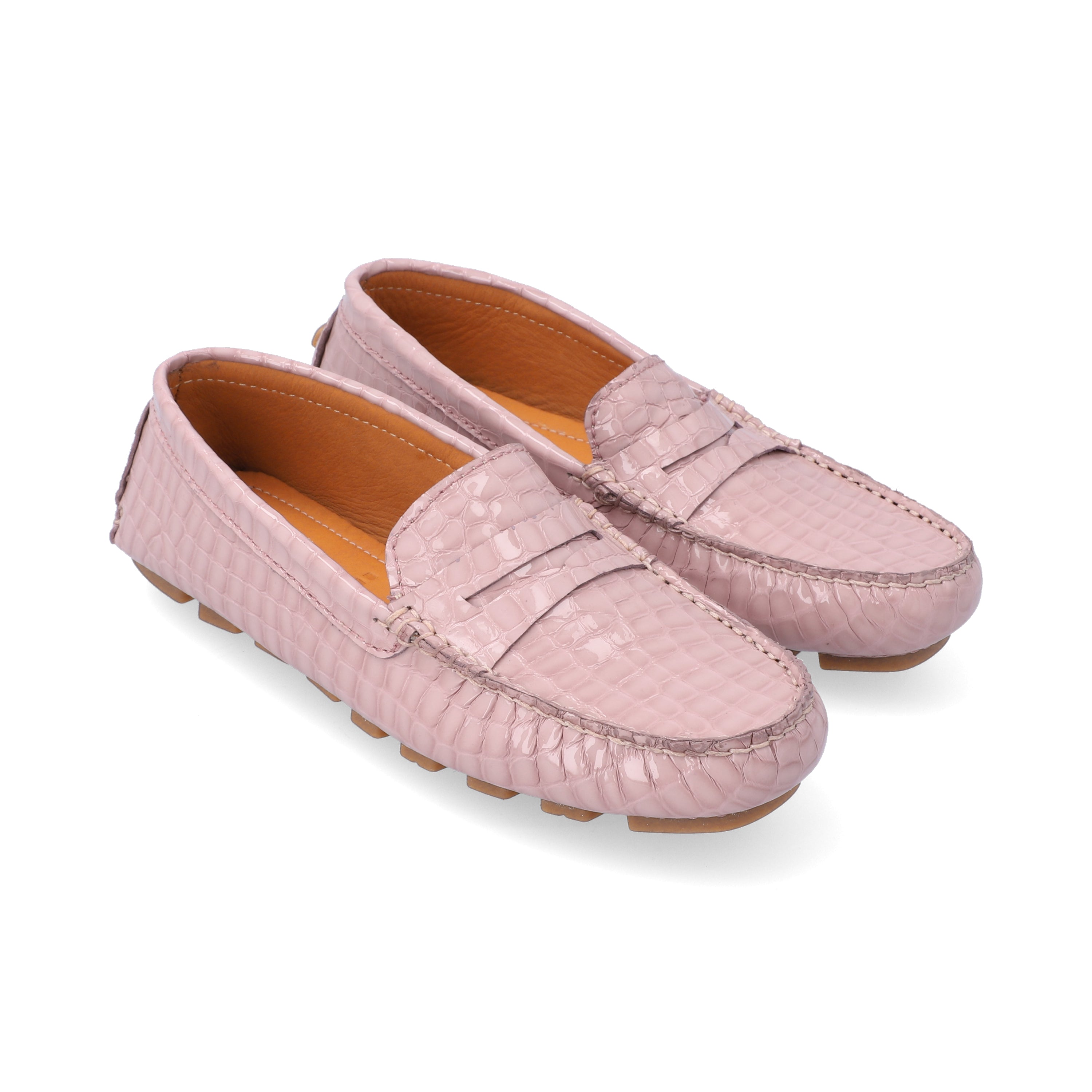 Mocasines Mujer Penny Cuero Maggie Rosa