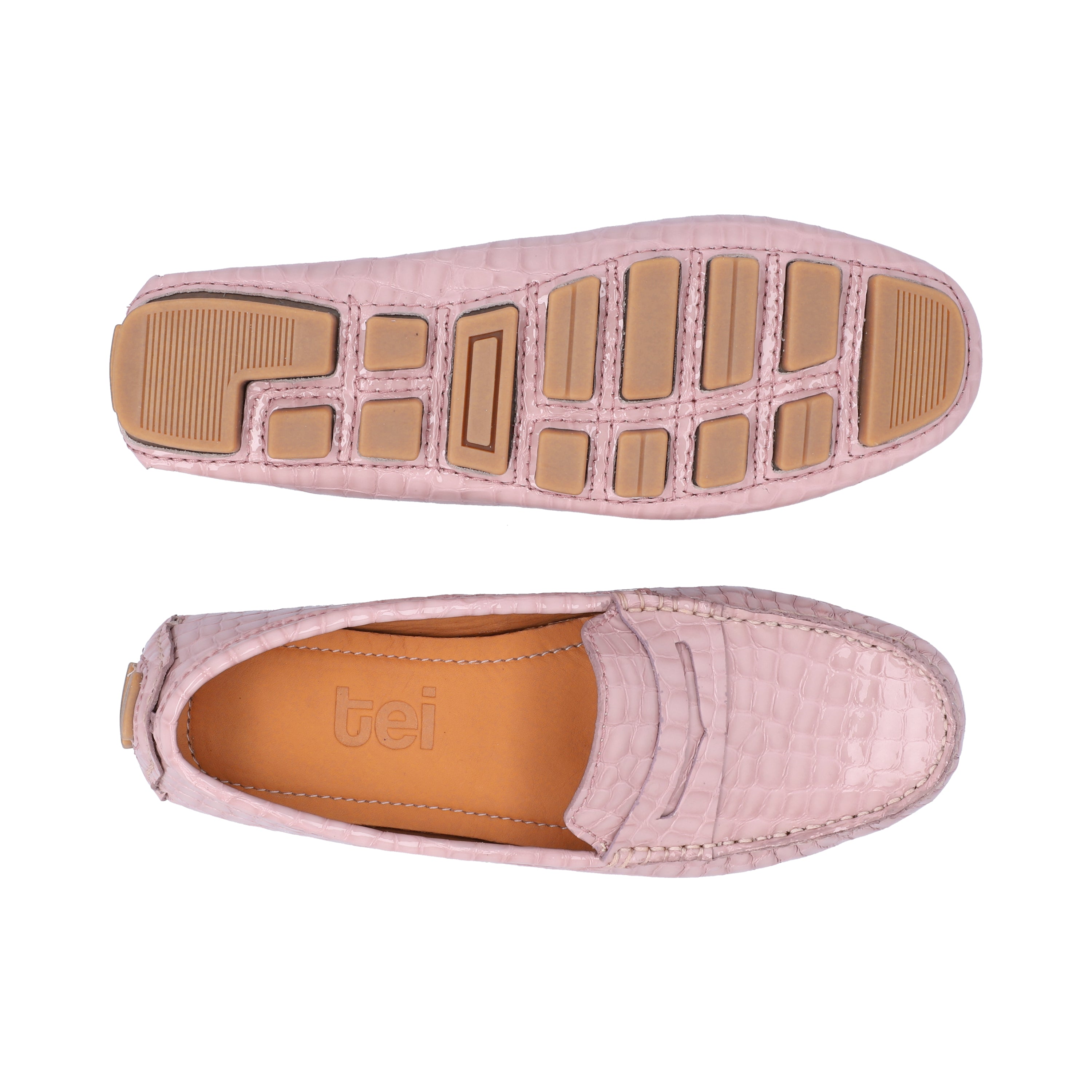 Mocasines Mujer Penny Cuero Maggie Rosa