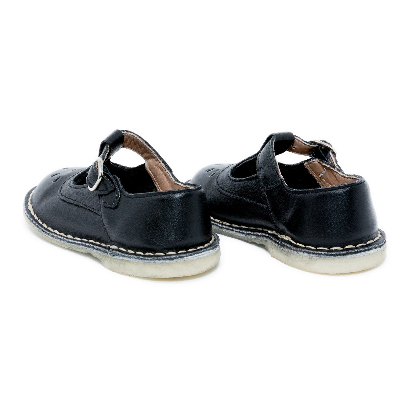 Zapatos T-straps Niña Cuero Negro