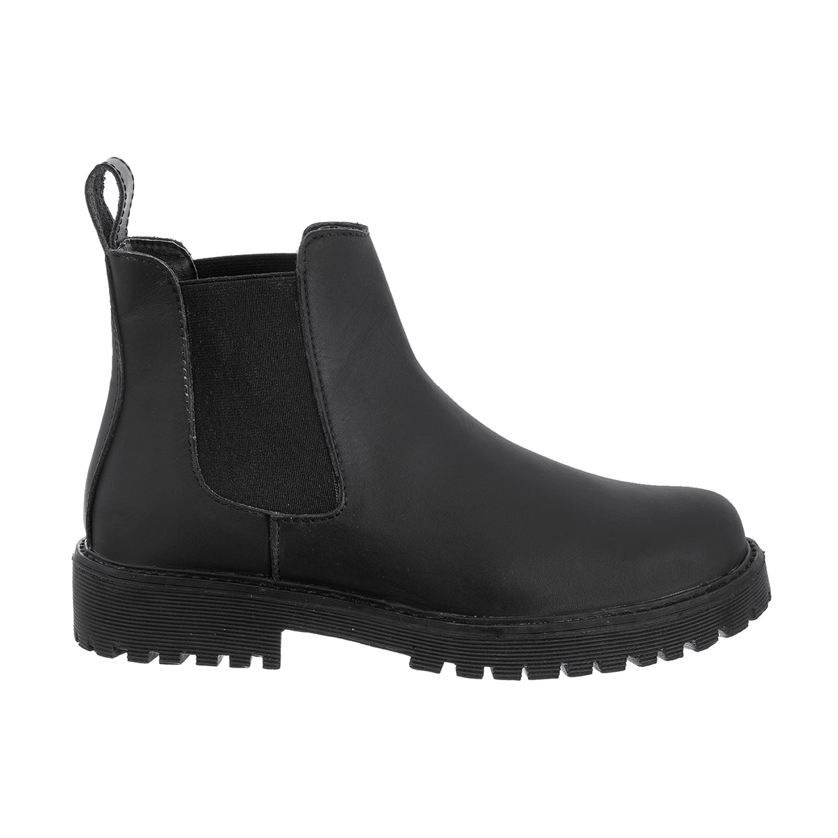 Botas Chelsea Sol Mujer Cuero Graso Negro