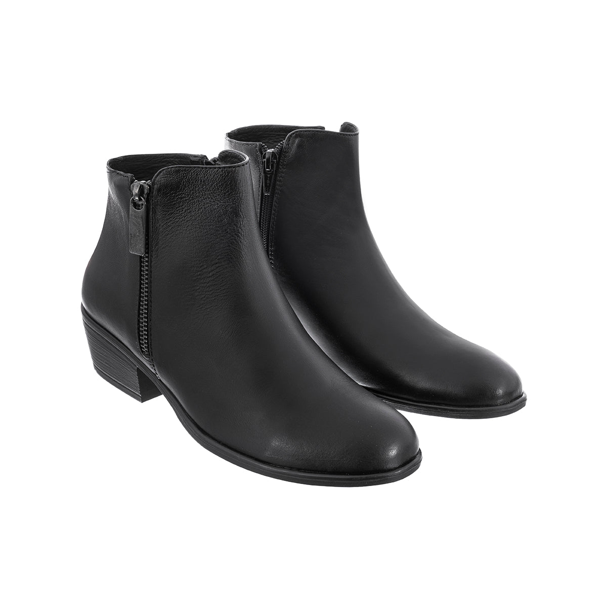 Botas Cremallera Cata Mujer Cuero Negro