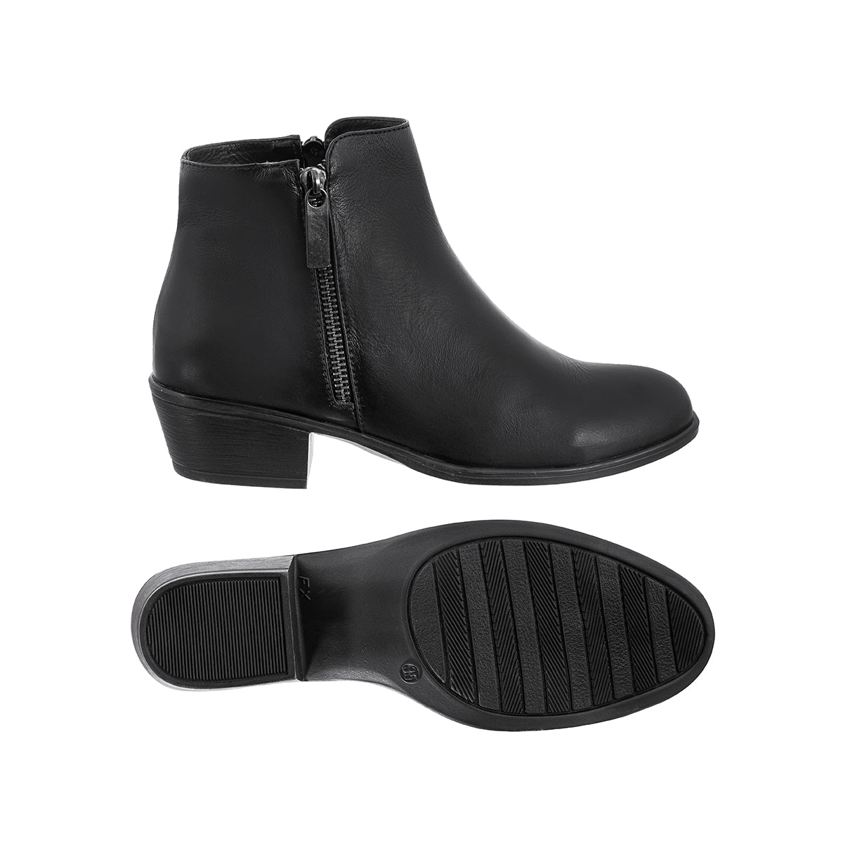 Botas Cremallera Cata Mujer Cuero Negro
