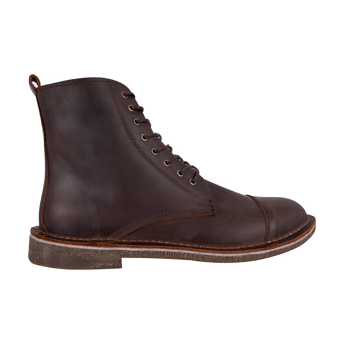 Botas Combat Hombre Cuero Graso Cafe