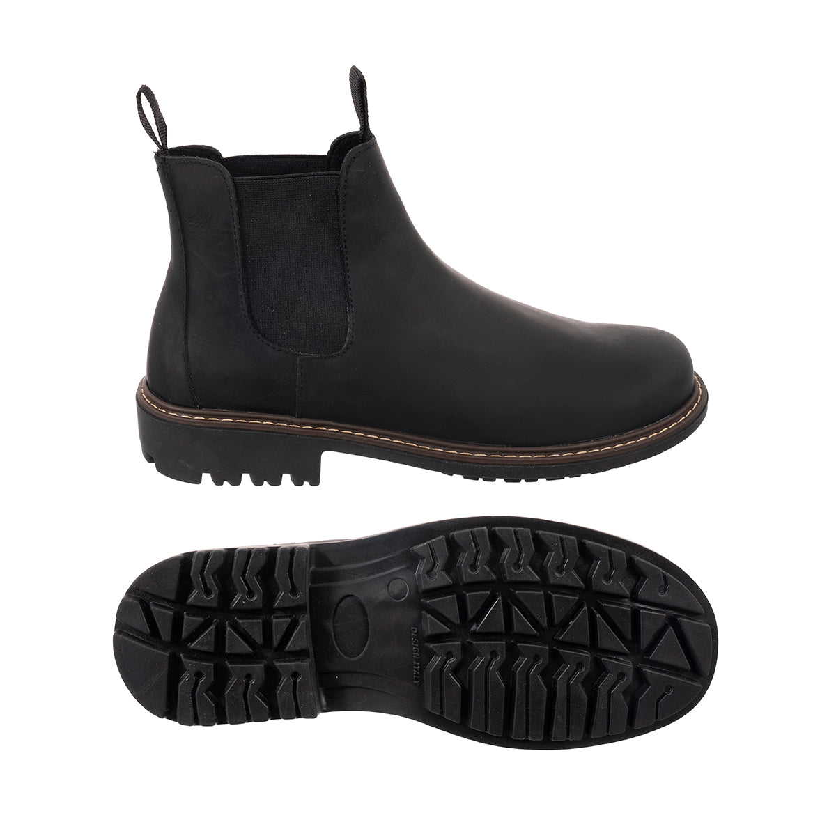Botas Chelsea Sol Hombre Cuero Graso Negro