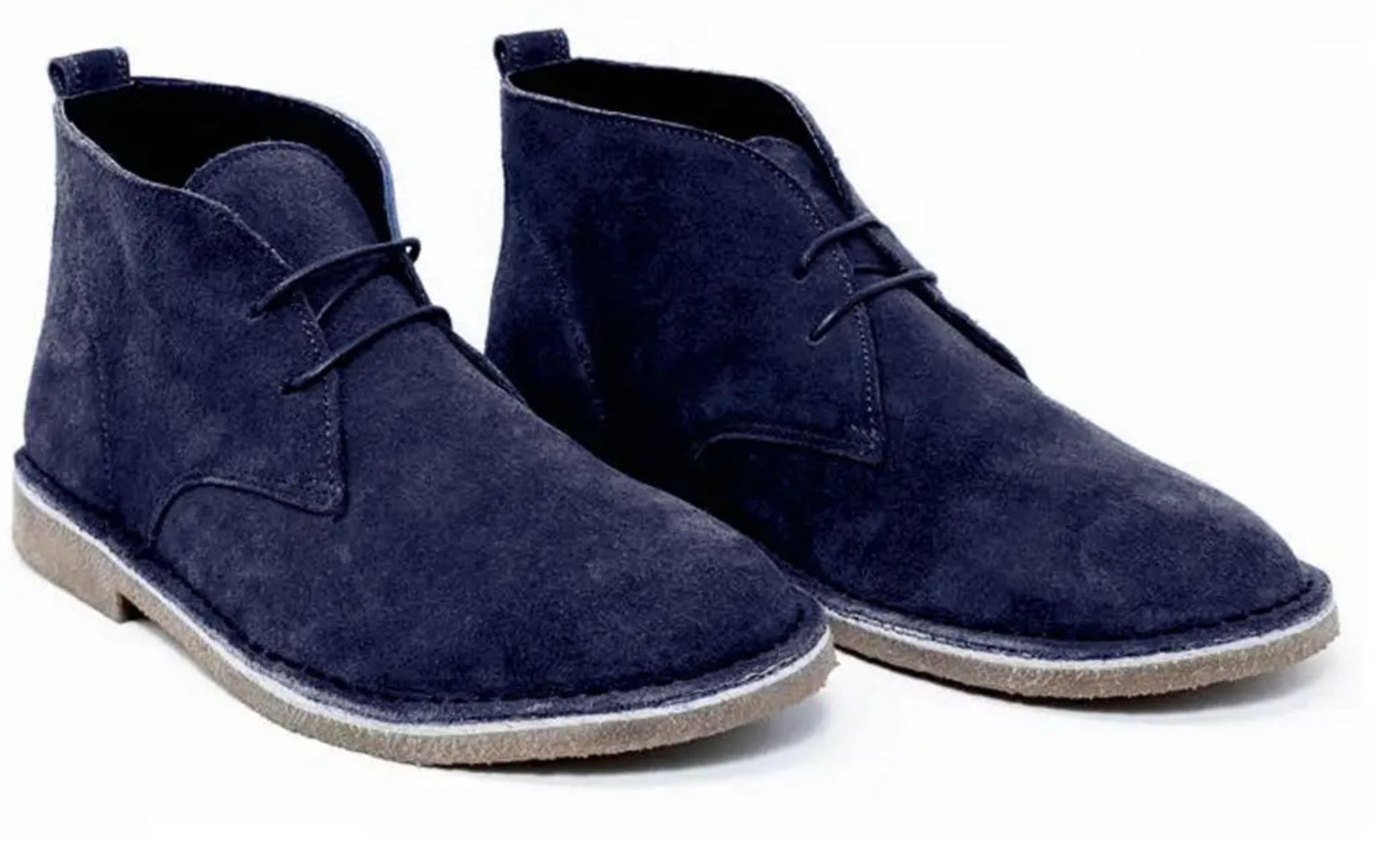 Botas Desert Hombre Cuero Carnaza Azul Marino