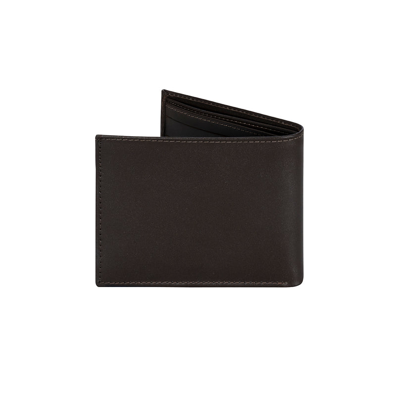 Billetera Cuero Liso Chocolate