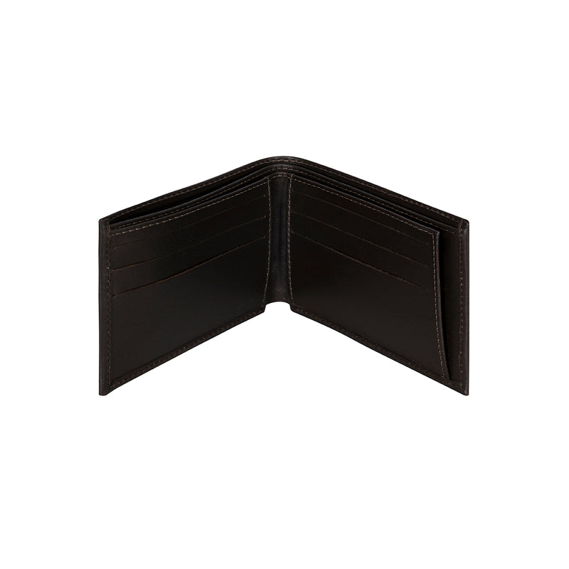 Billetera Cuero Liso Chocolate