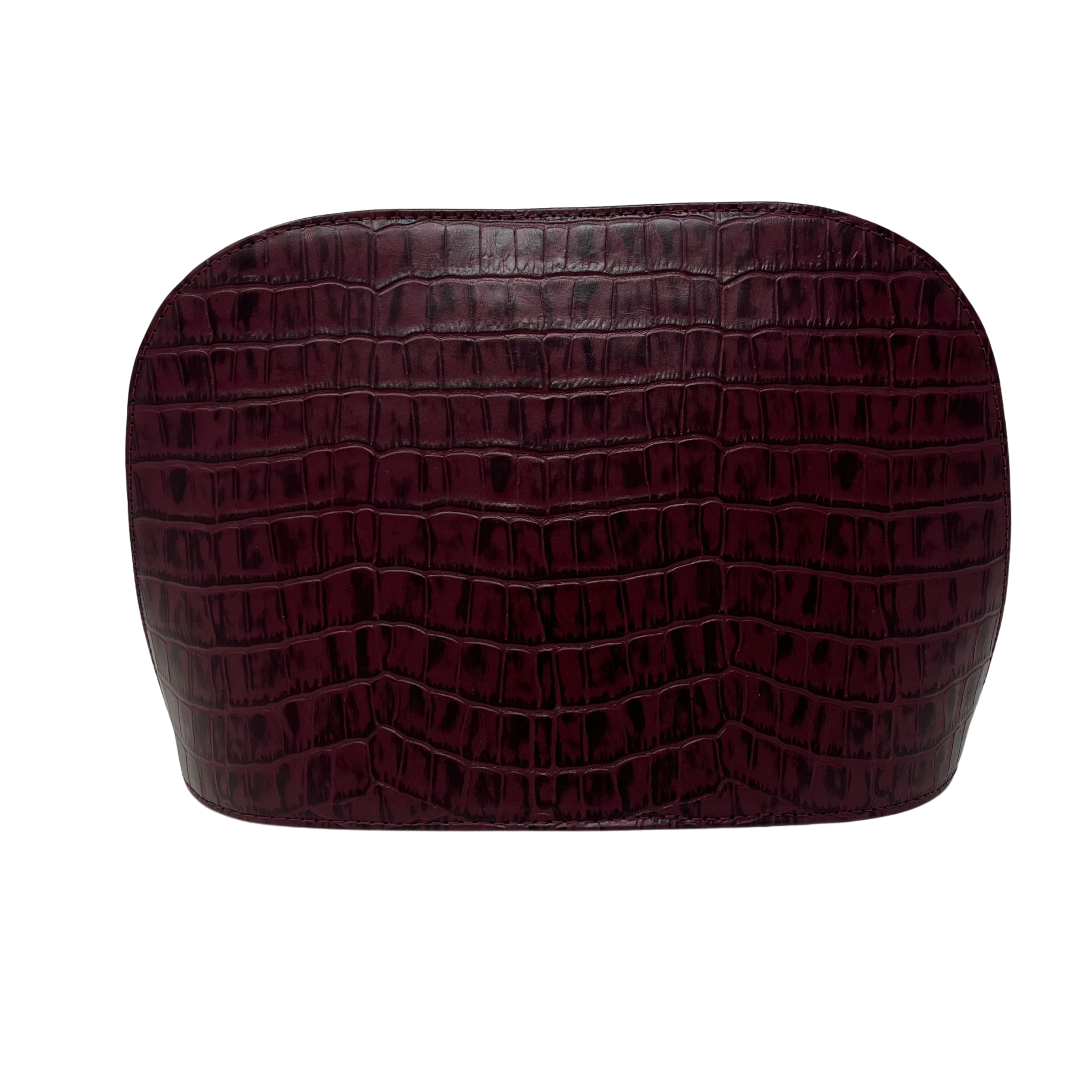 Cartera Isa Cuero Grabado Taponado Burdeos