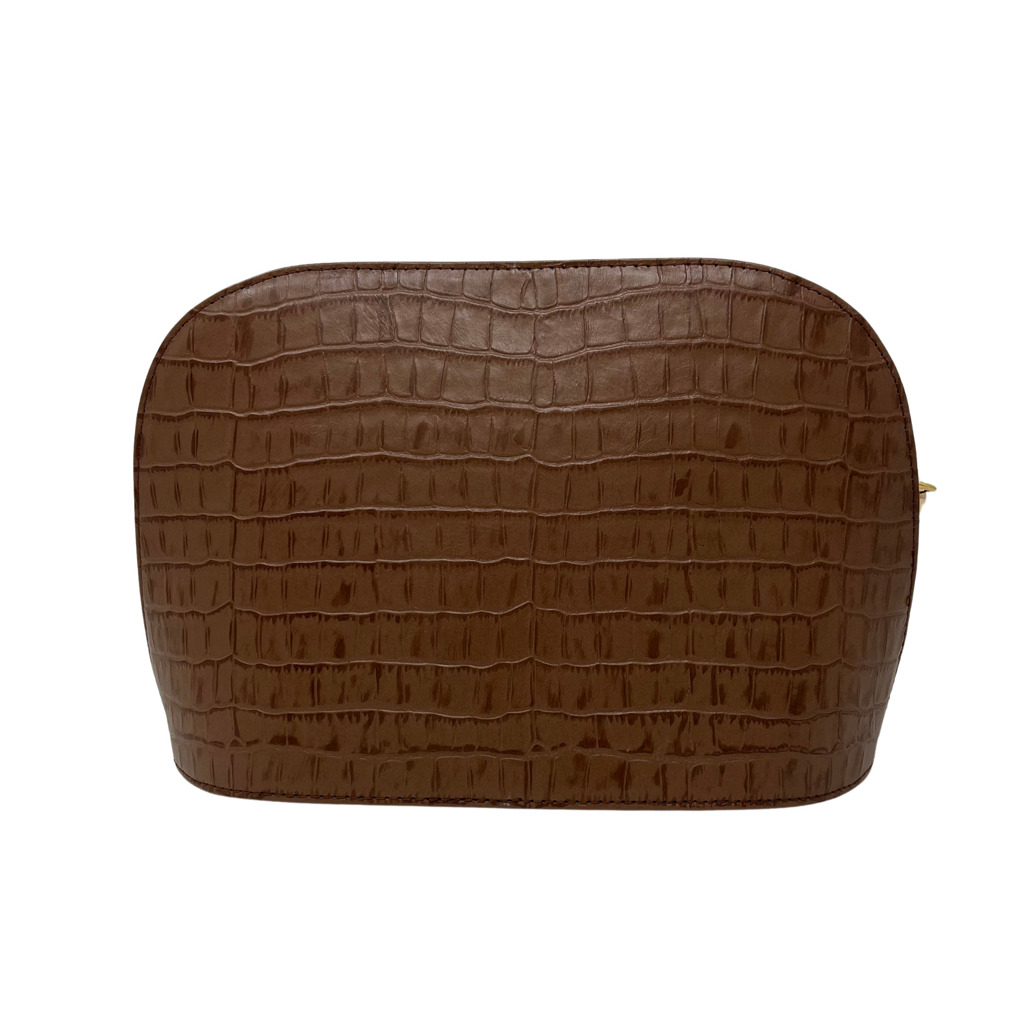 Cartera Isa Cuero Grabado Taponado Café