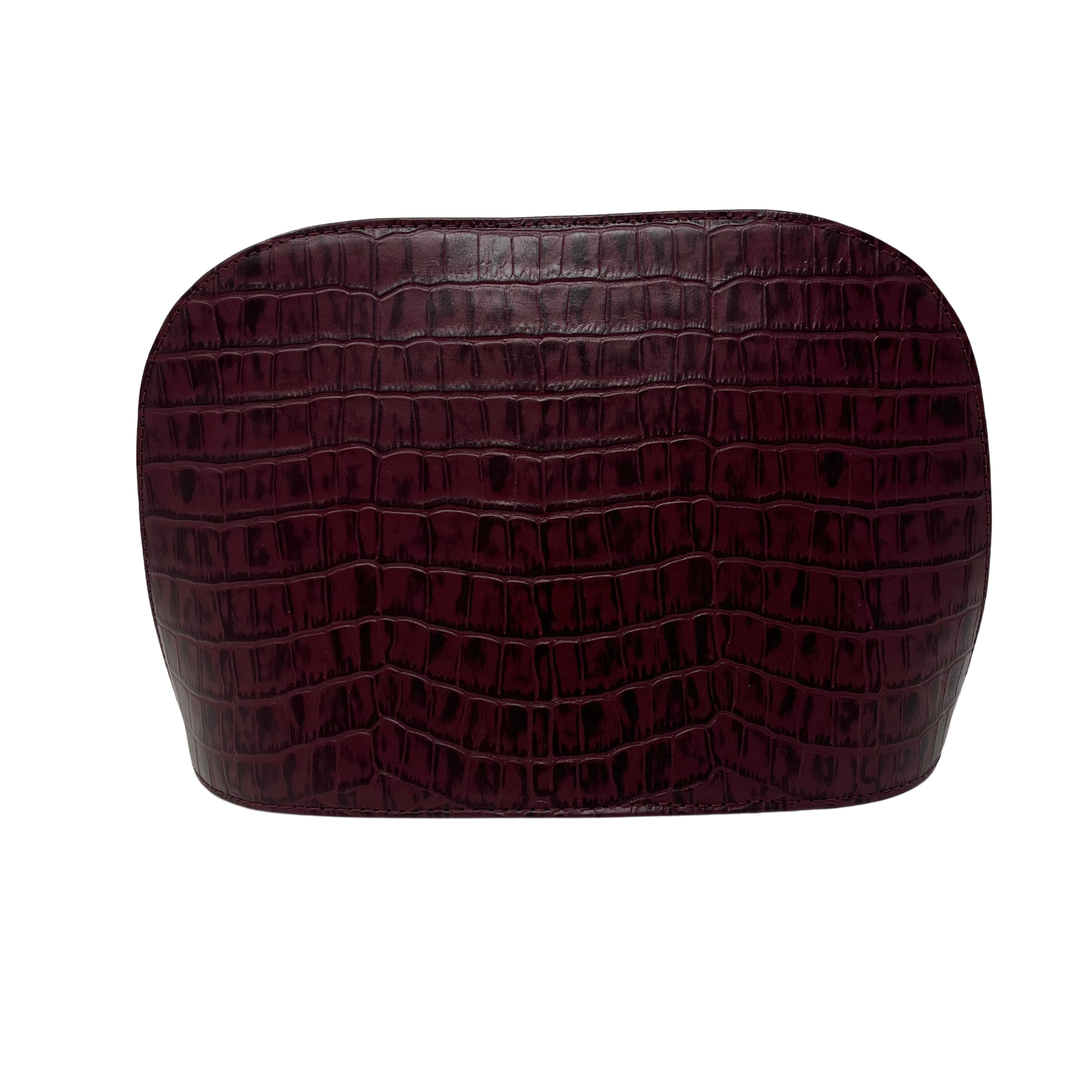 Cartera Isa Cuero Grabado Taponado Burdeos