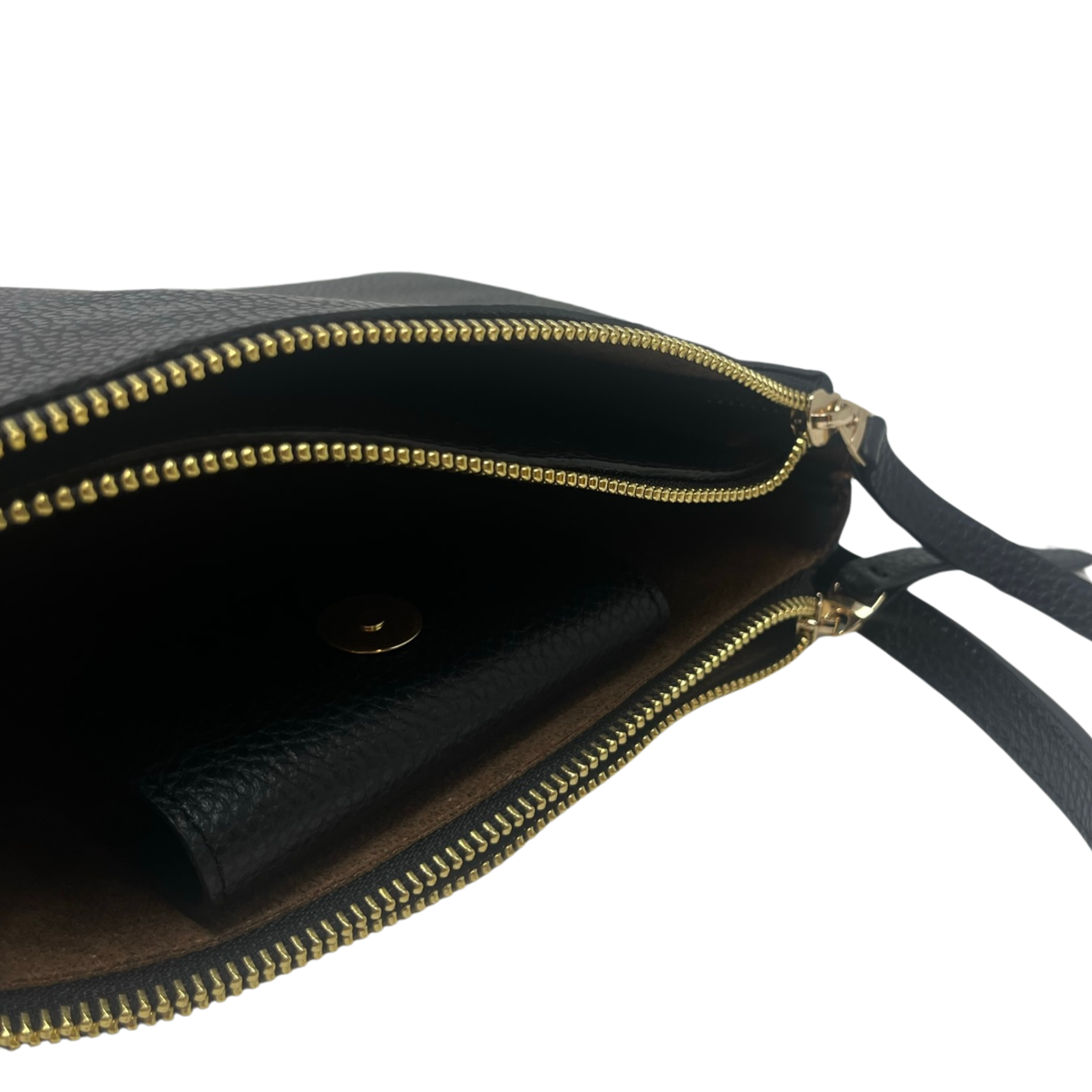 Cartera María Cuero Grabado Negro
