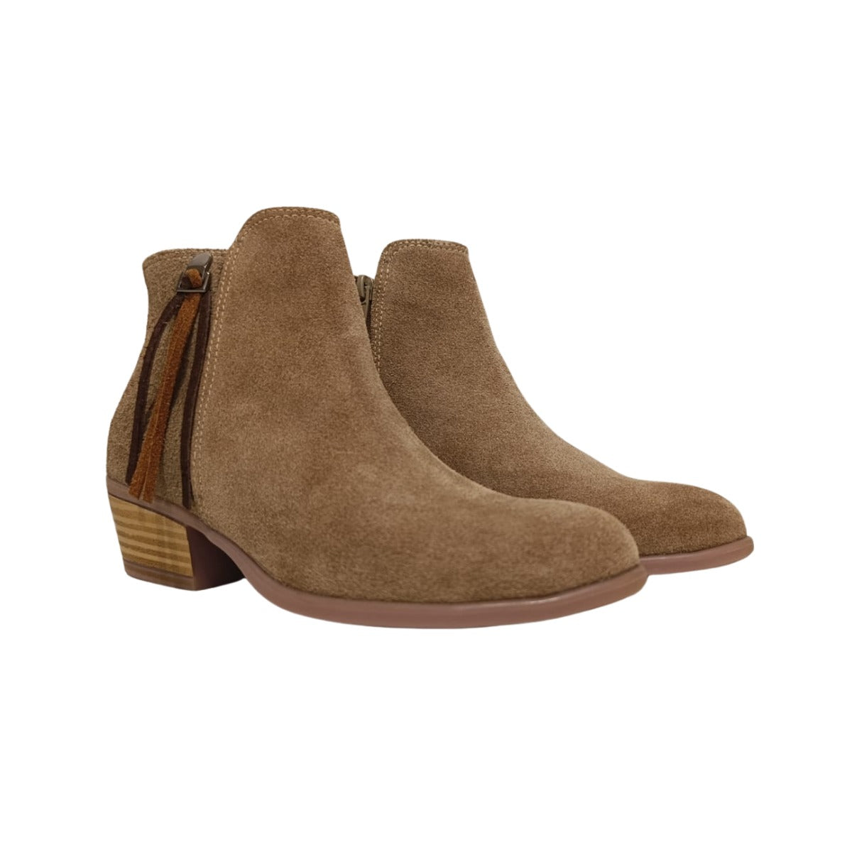 Botas  Cata Mujer Carnaza Almendra Flecos