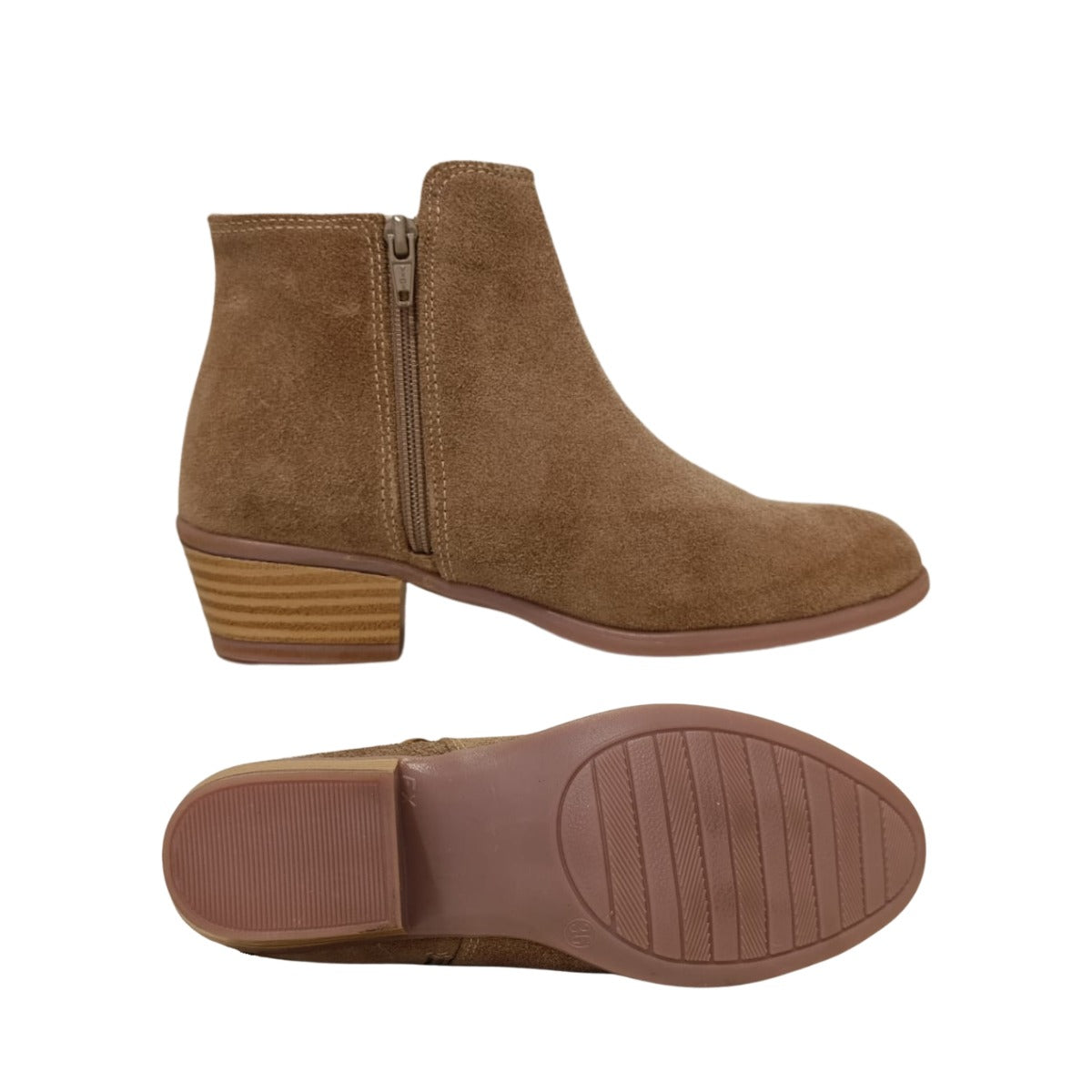Botas  Cata Mujer Carnaza Almendra Flecos