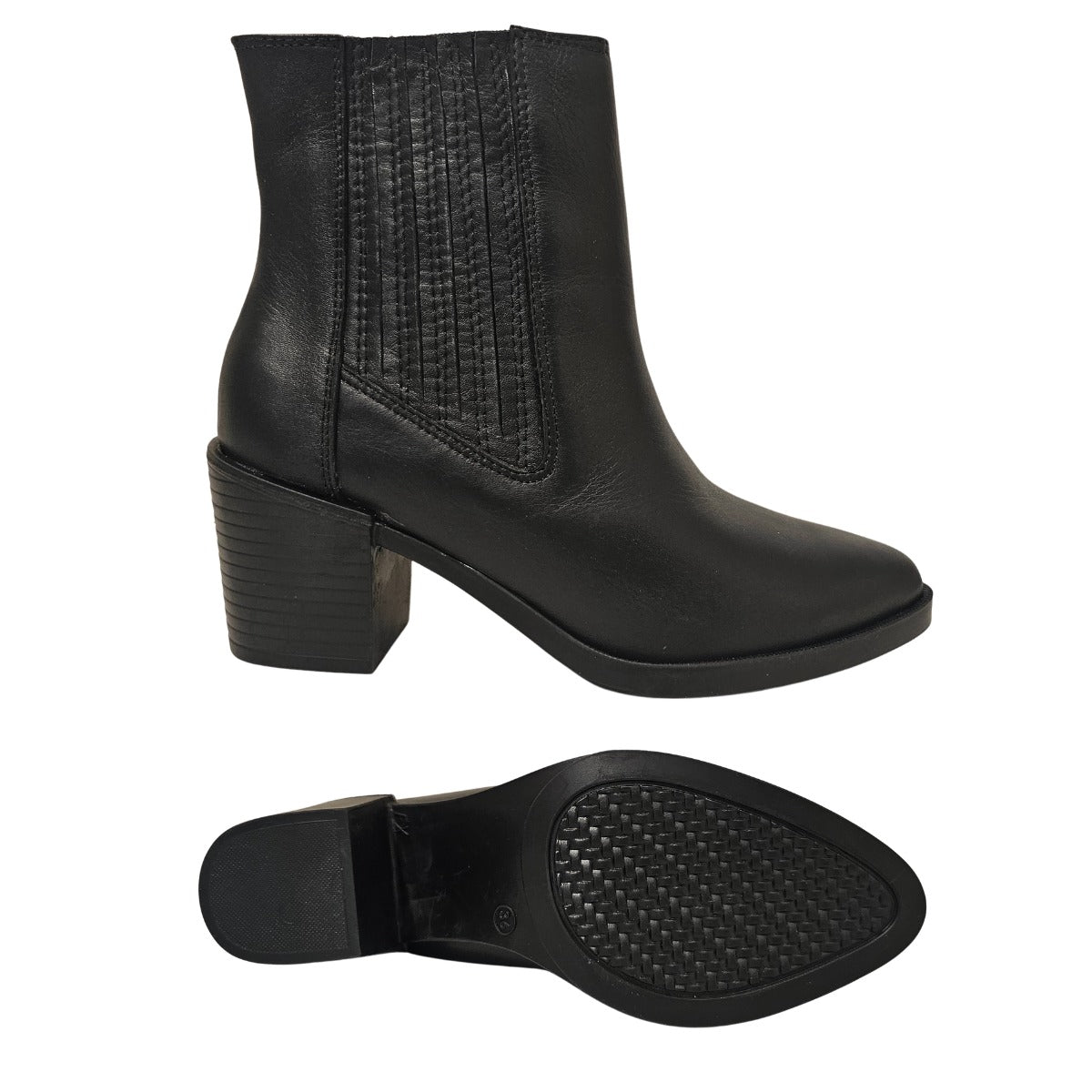 Botas Chelsea Mujer Cuero Negro