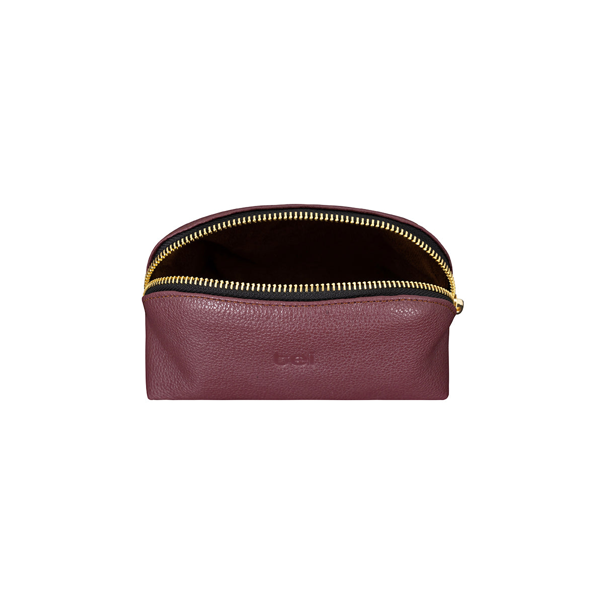 Cosmetiquera Paula en Cuero Vinotinto