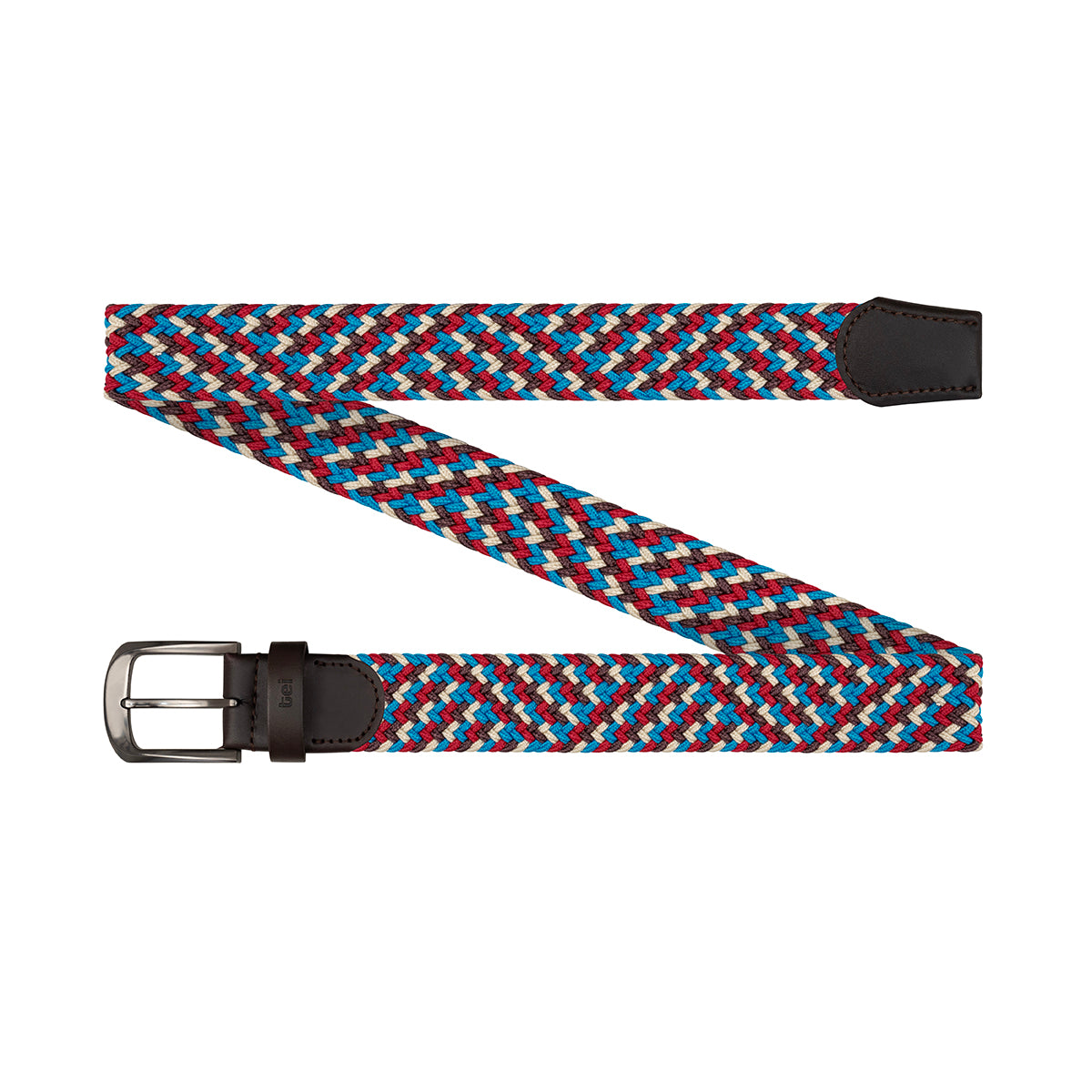 Cinturón trenzado elástico Azul Rey/ Café/ Rojo/ Blanco
