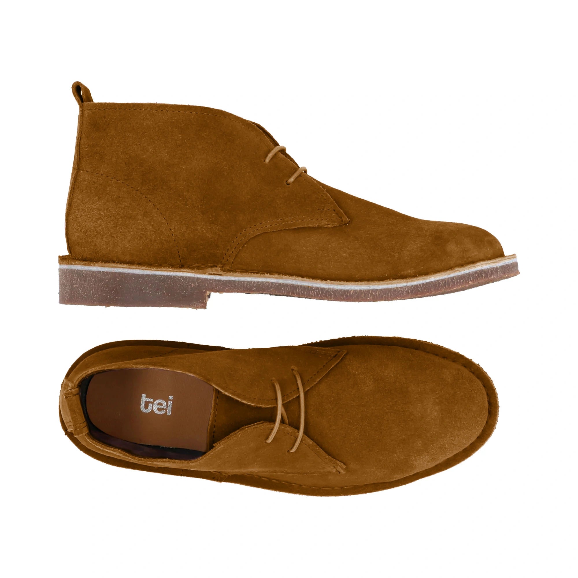 Botas Desert Hombre Cuero Carnaza Canela