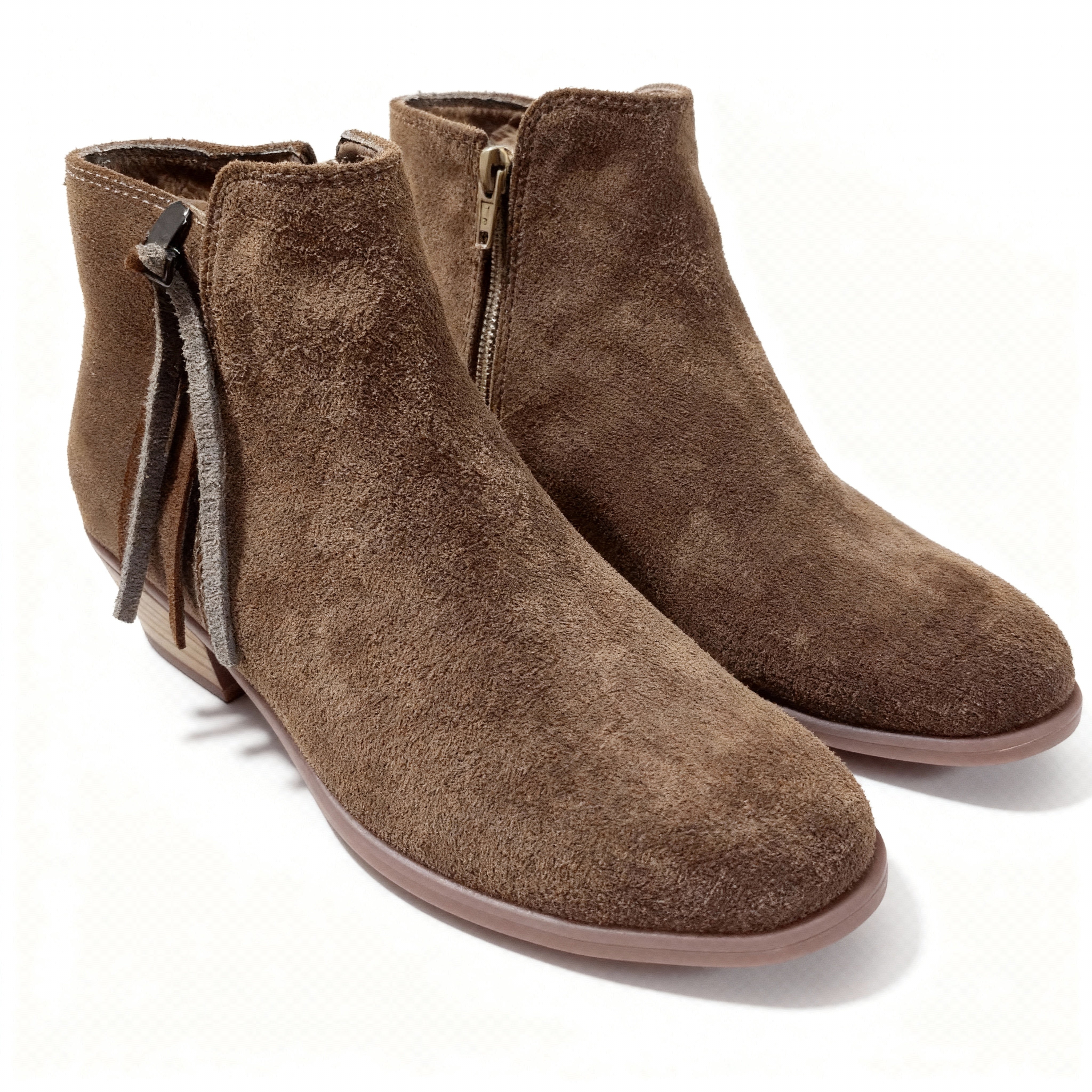 Botas Flecos Mujer Carnaza Almendra