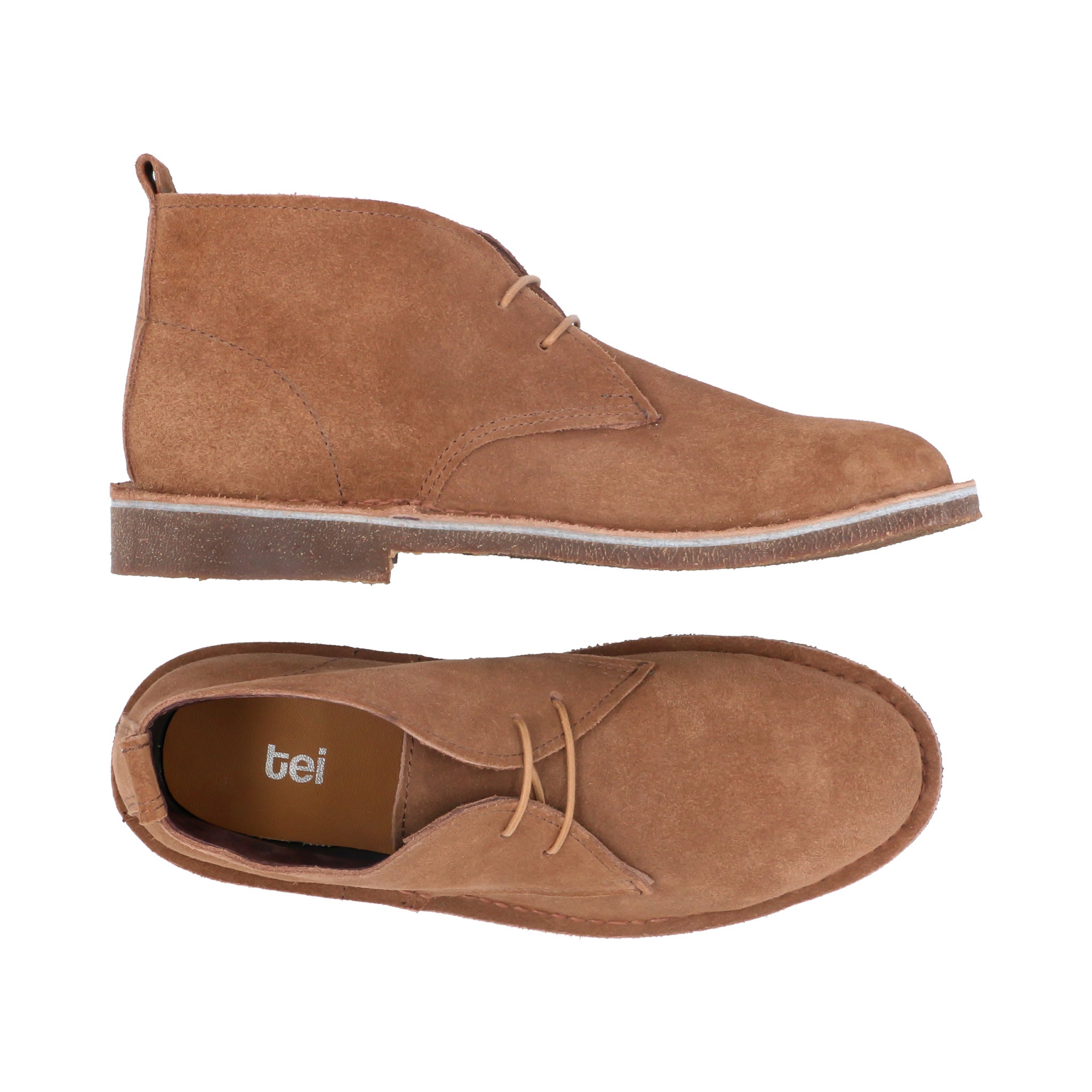 Botas Desert Hombre Cuero Carnaza Almendra