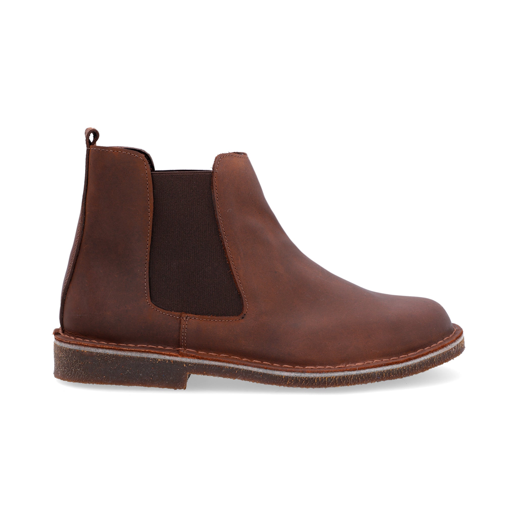 Botas Chelsea Hombre Cuero Graso Café