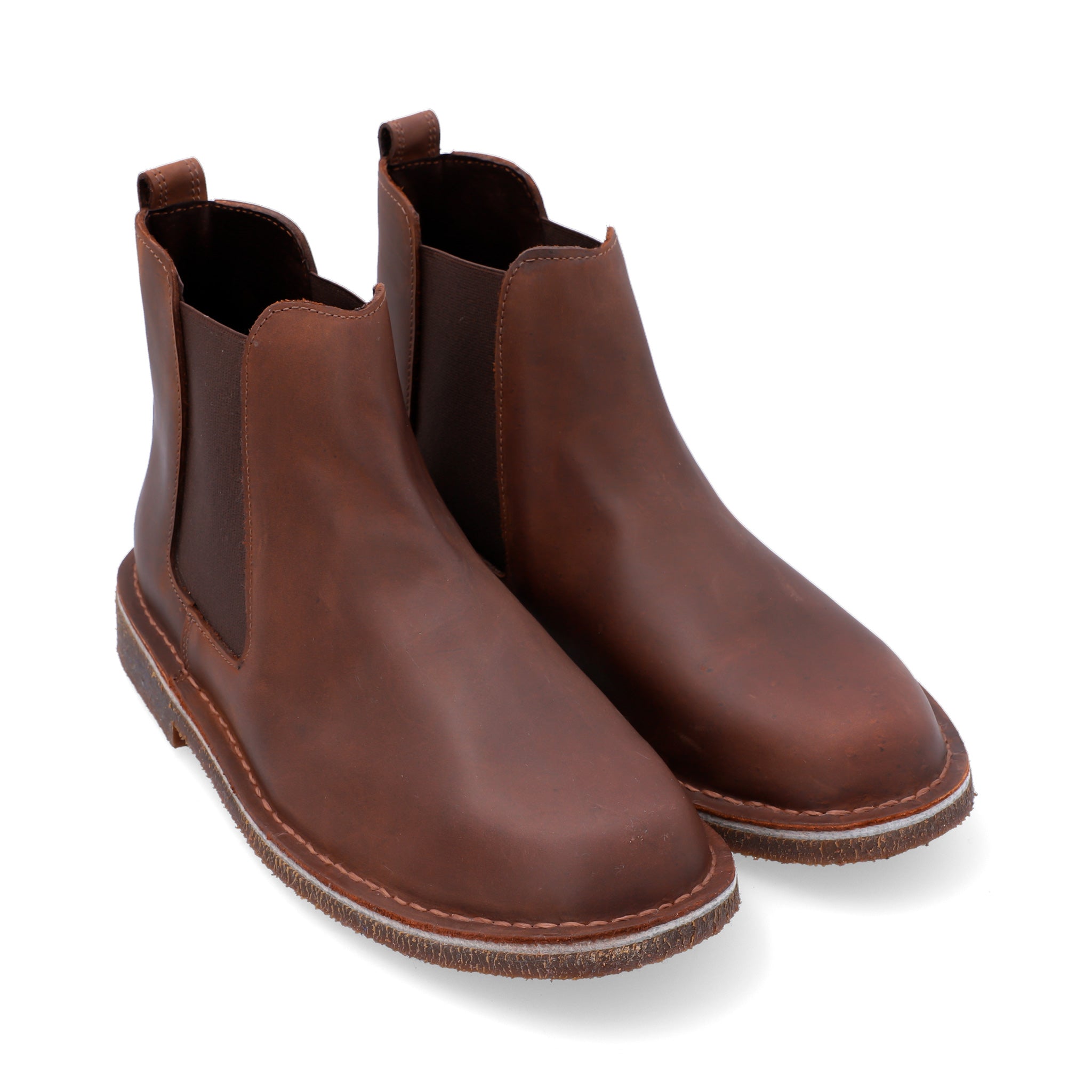 Botas Chelsea Hombre Cuero Graso Café