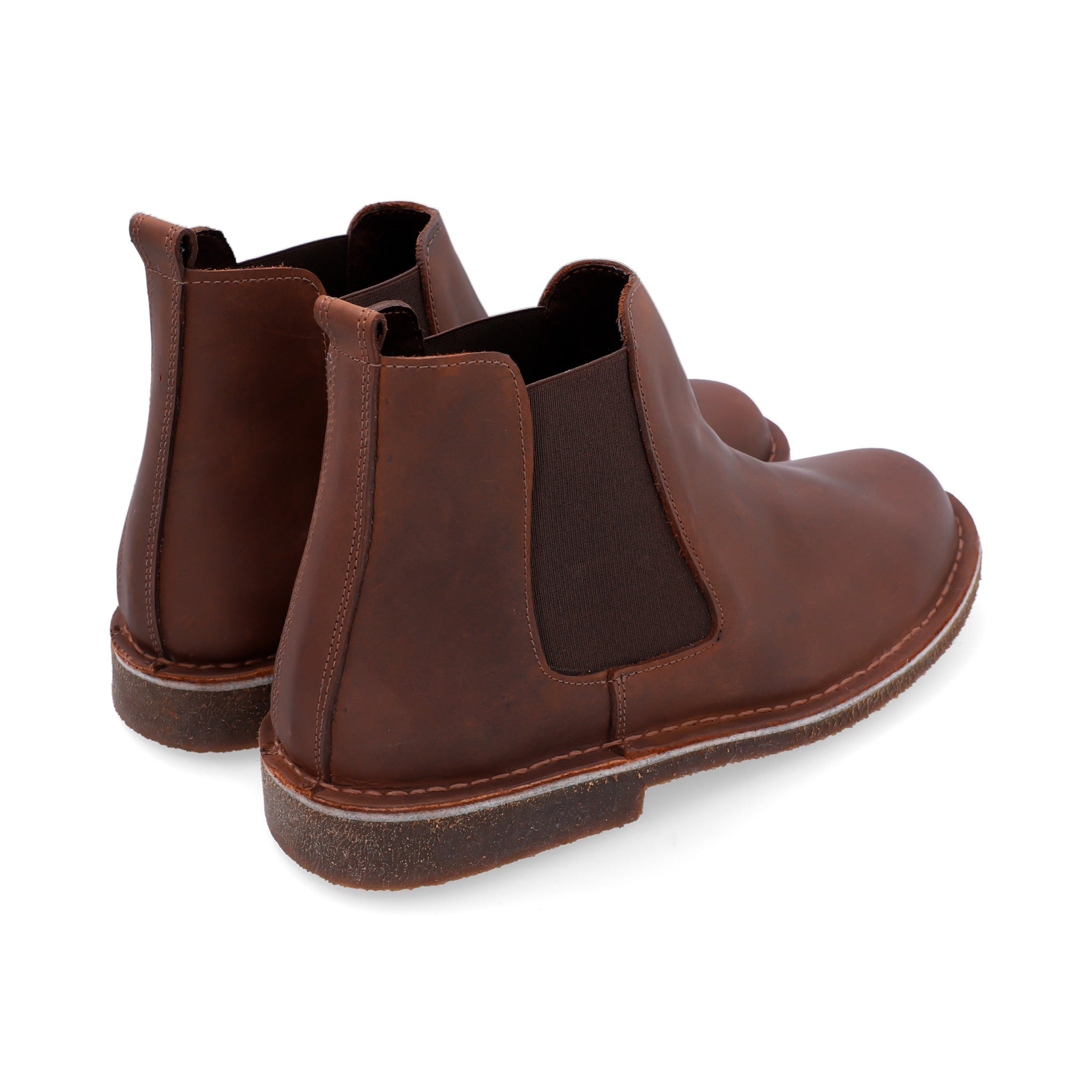 Botas Chelsea Hombre Cuero Graso Café