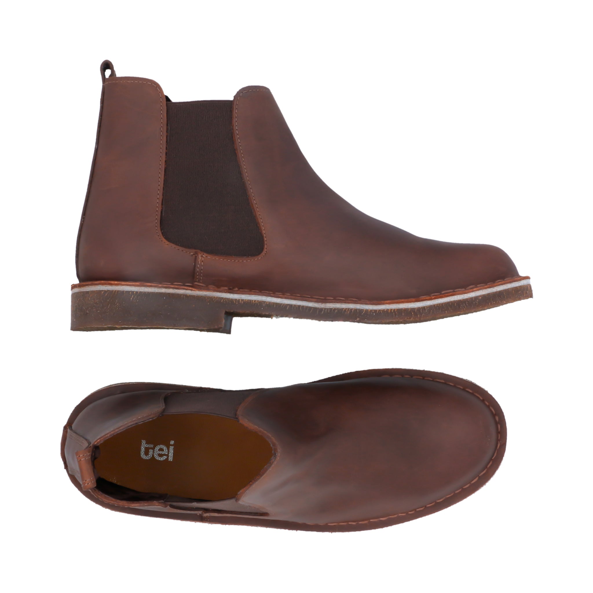 Botas Chelsea Hombre Cuero Graso Café